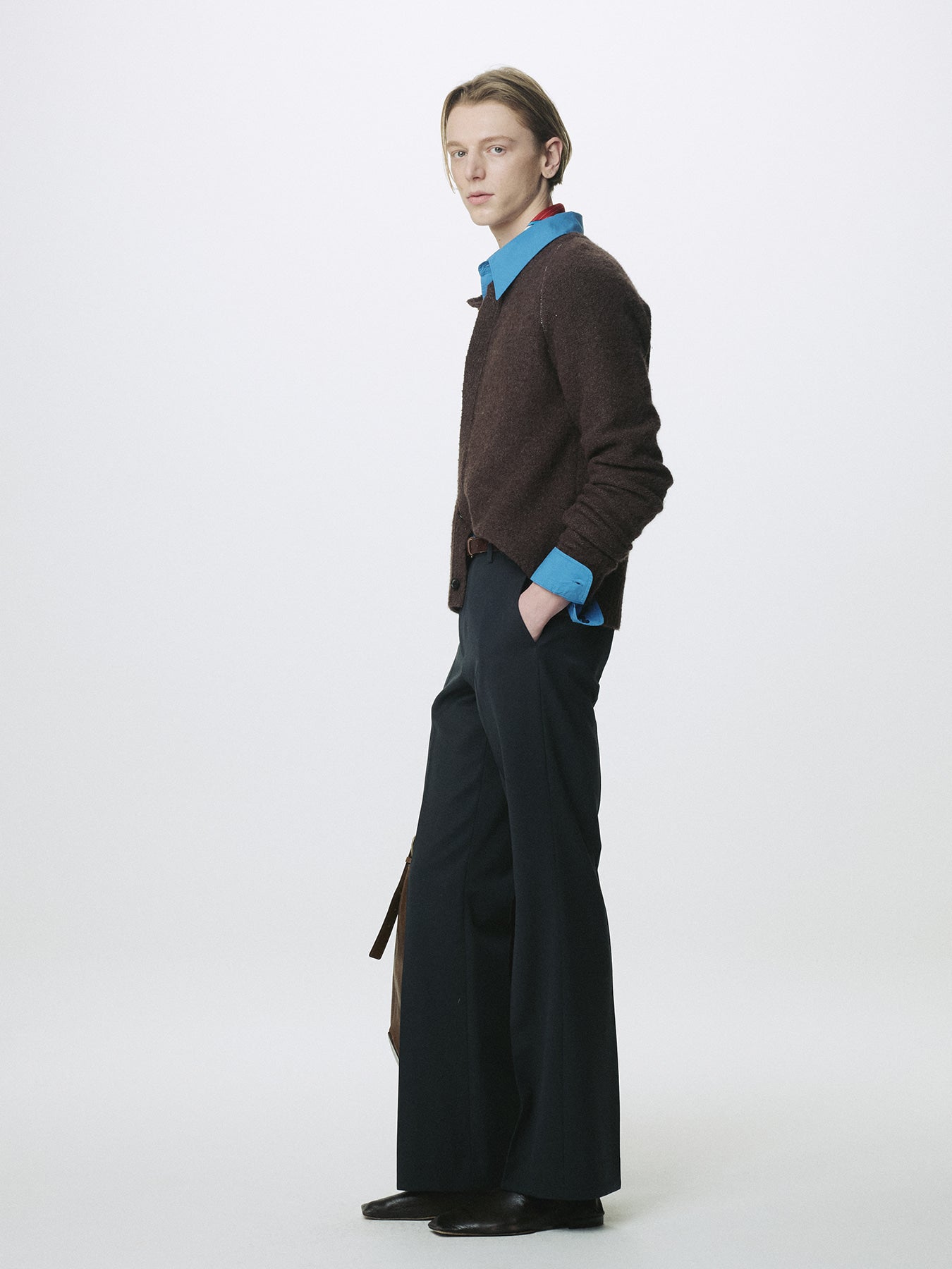 Tonywack - Placket Button Down Knit Cardigan (Brown) product image 2 | TRAB K-Fashion Australia
