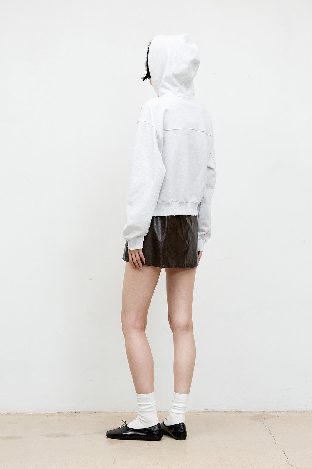 Coor - Distressed Hoodie Zip-Up (Melange Gray) product image 4 | TRAB K-Fashion Australia