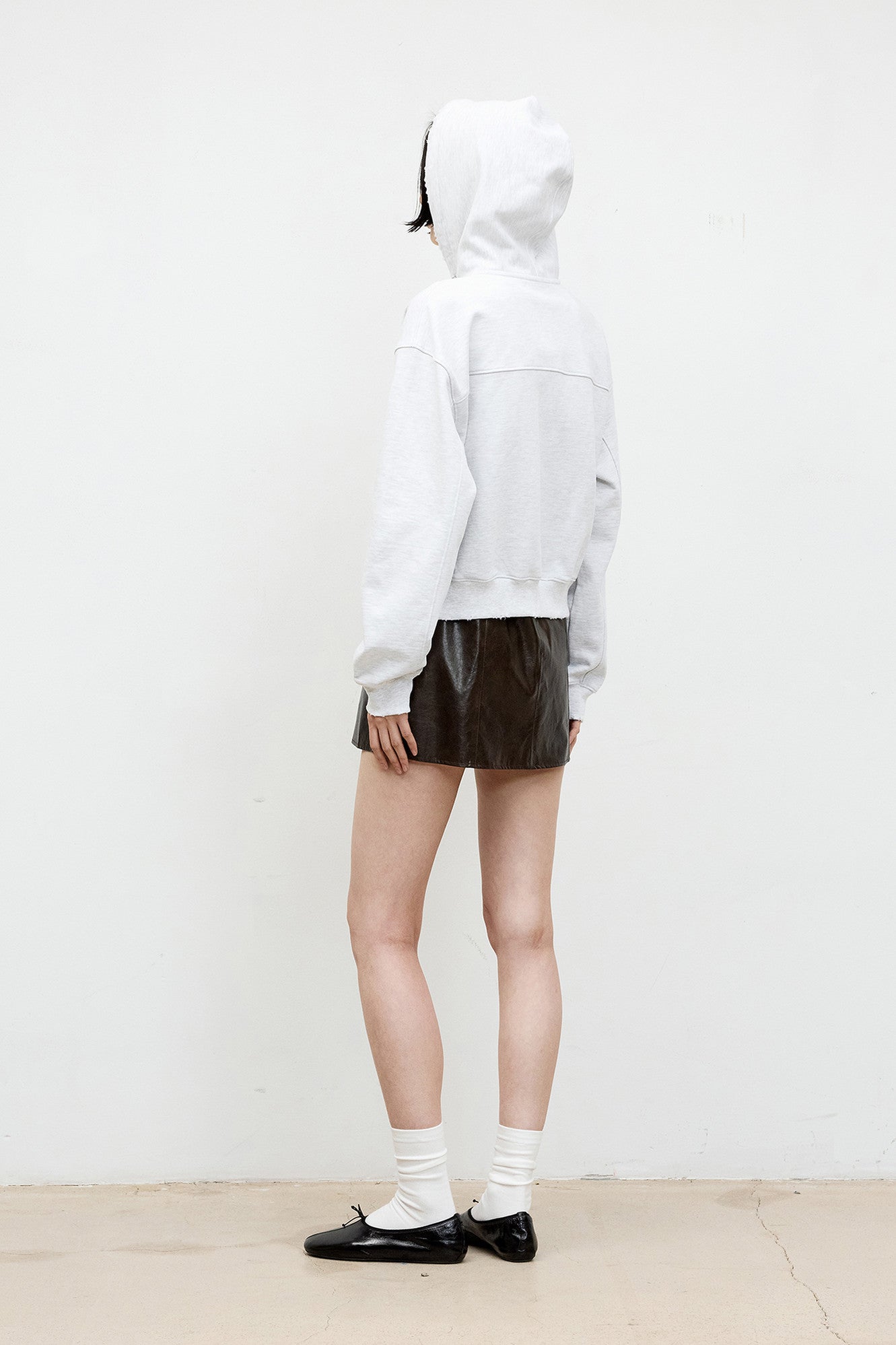 Coor - Distressed Hoodie Zip-Up (Melange Gray) product image 4 | TRAB K-Fashion Australia