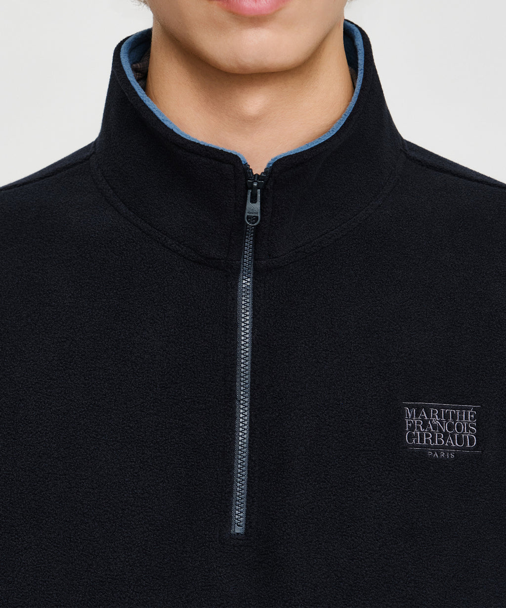 Marithe & Francois Girbaud - Small Classic Logo Fleece Anorak (Dark Navy) product image 4 | TRAB K-Fashion Australia