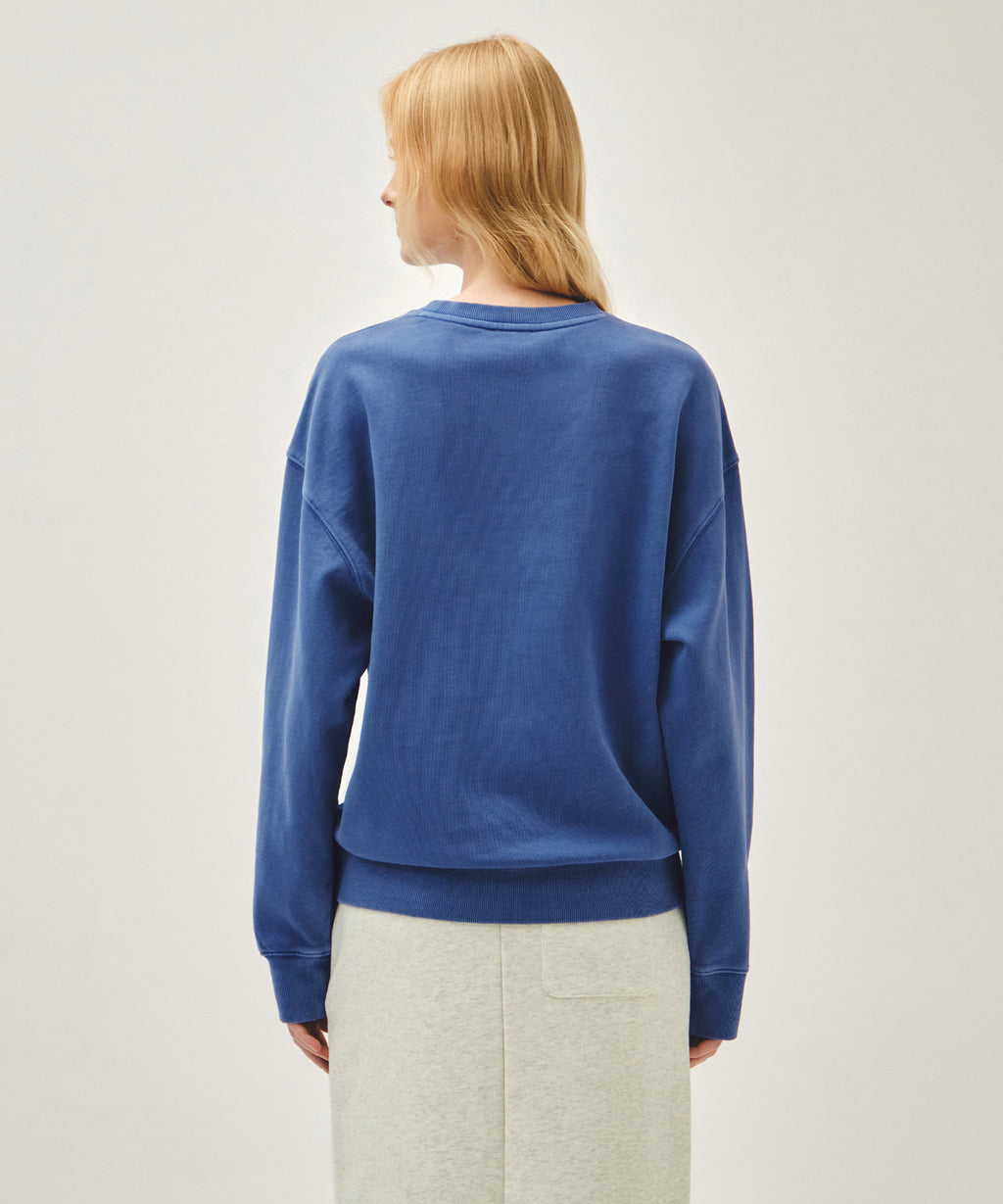 Marithe & Francois Girbaud - Outline Classic Logo Dyeing Oversized Sweatshirt (Blue) product image 3 | TRAB K-Fashion Australia