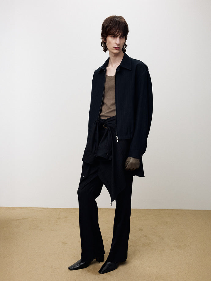 Tonywack - Virgin Wool French Blouson (Navy Stripe) product image 2 | TRAB K-Fashion Australia