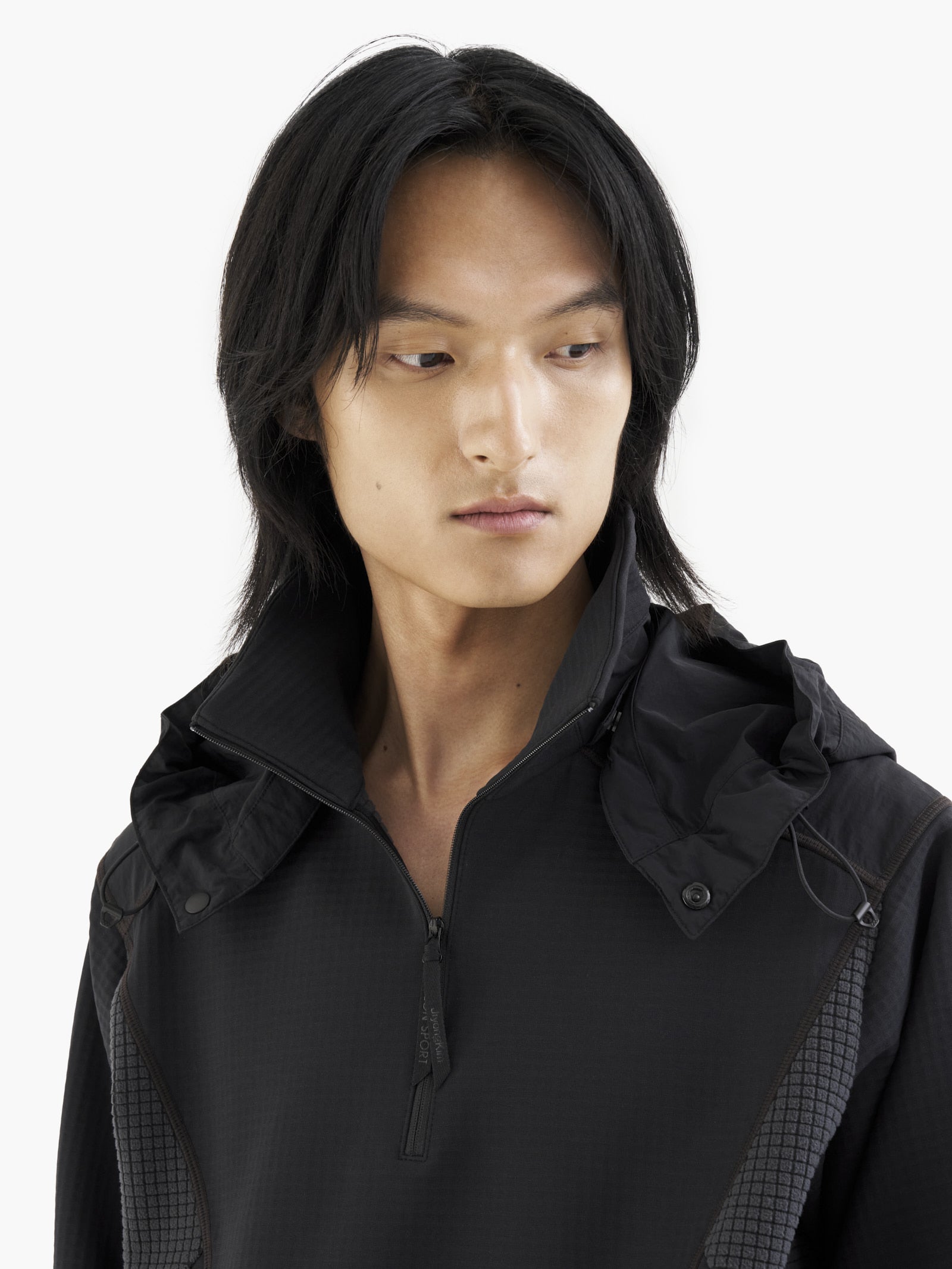 Jiyong Kim - Hooded Half Zip-Up (Black) product image 6 | TRAB K-Fashion Australia