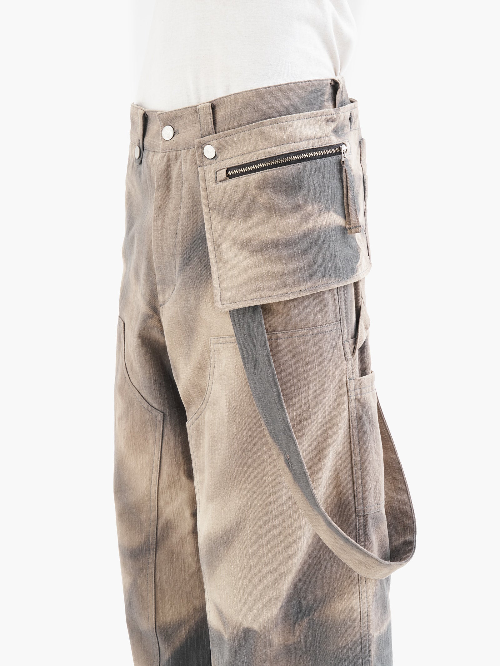 Jiyong Kim - Sun-Bleached Double Knee Trousers (Grey) product image 7 | TRAB K-Fashion Australia