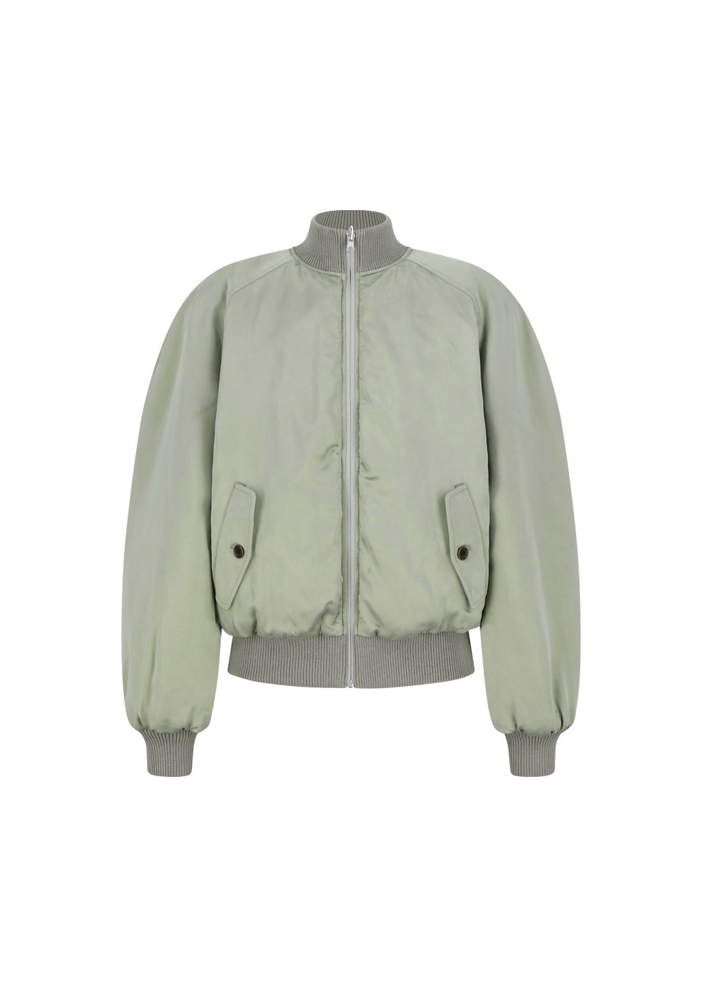 Amomento - Ribbed silky blouson (Khaki) product image 9 | TRAB K-Fashion Australia