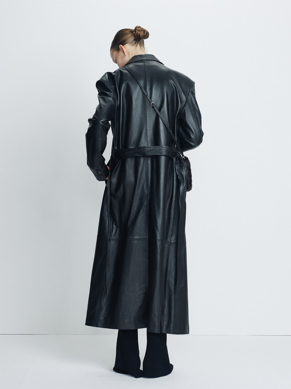 Tonywack - Nappa Leather Double-Breasted Coat (Black) product image 3 | TRAB K-Fashion Australia