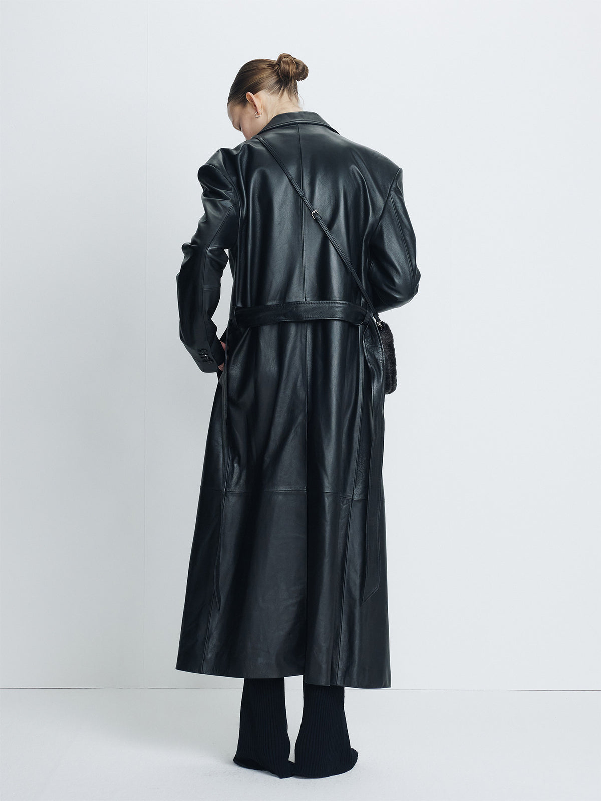 Tonywack - Nappa Leather Double-Breasted Coat (Black) product image 3 | TRAB K-Fashion Australia
