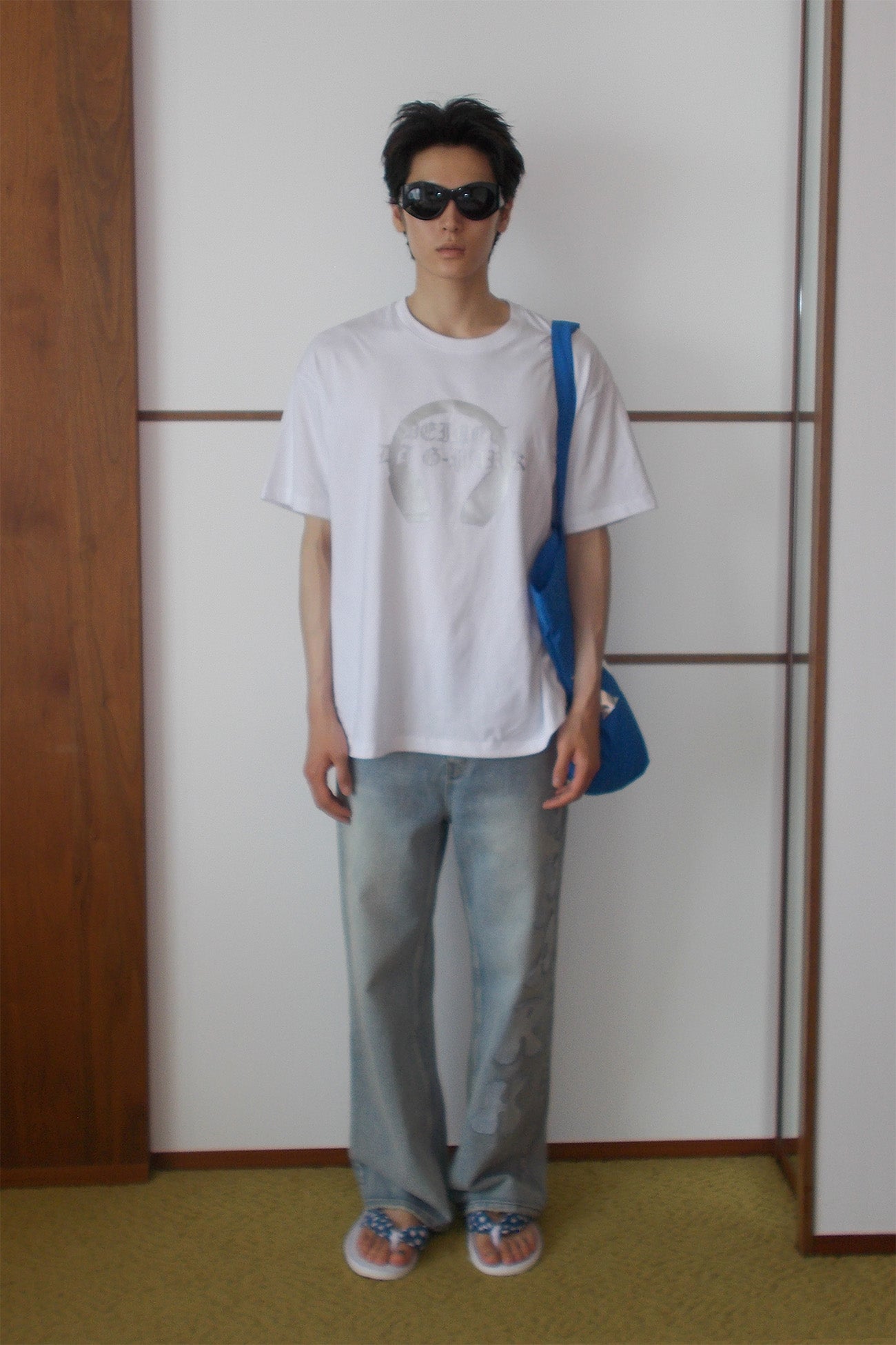 Deinet - Point Logo Shoulder Big Bag (Blue) product image 1 | TRAB K-Fashion Australia