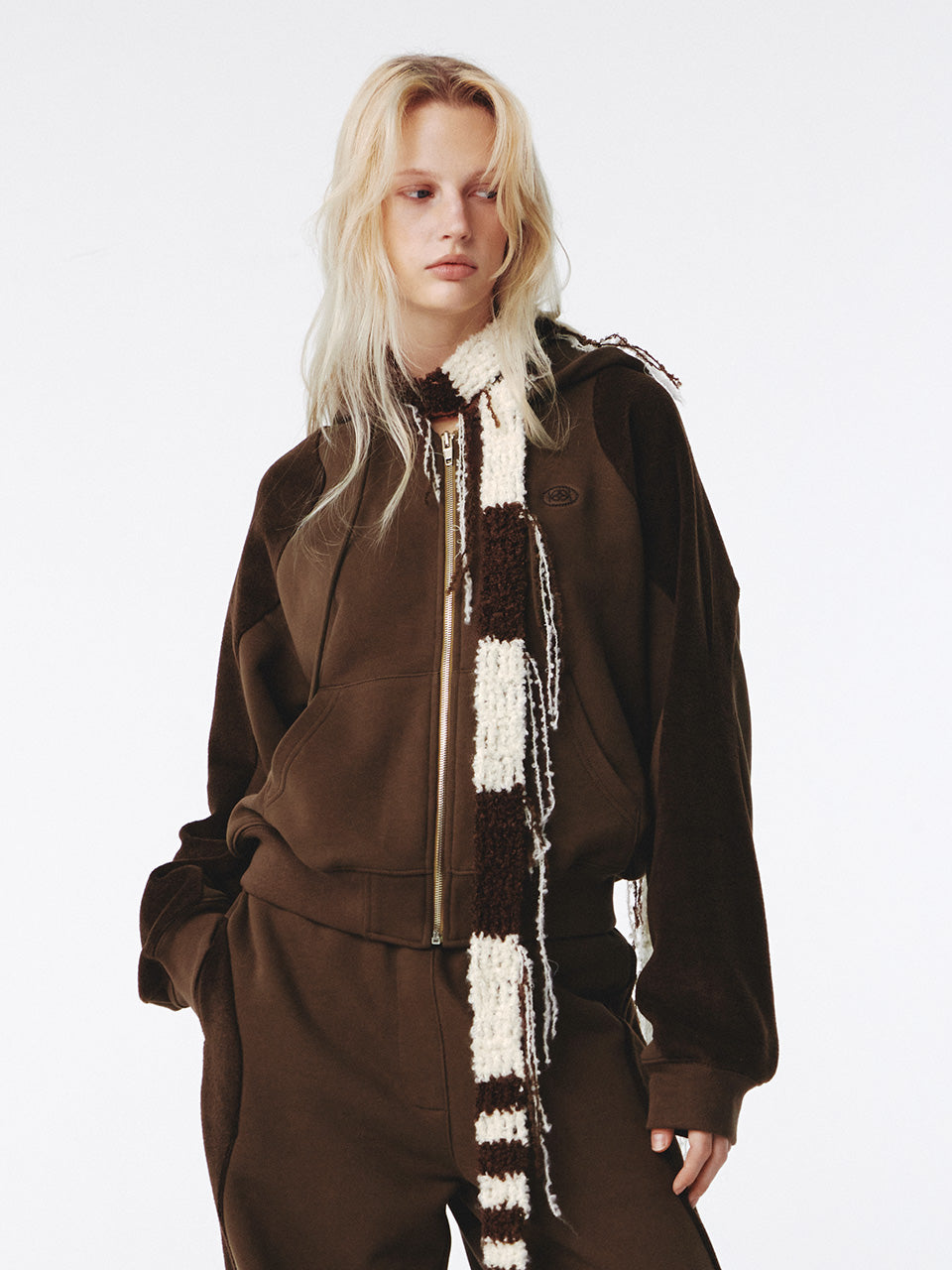 Kijun - Flow Zip-Up Hoodie (Brown) product image 8 | TRAB K-Fashion Australia