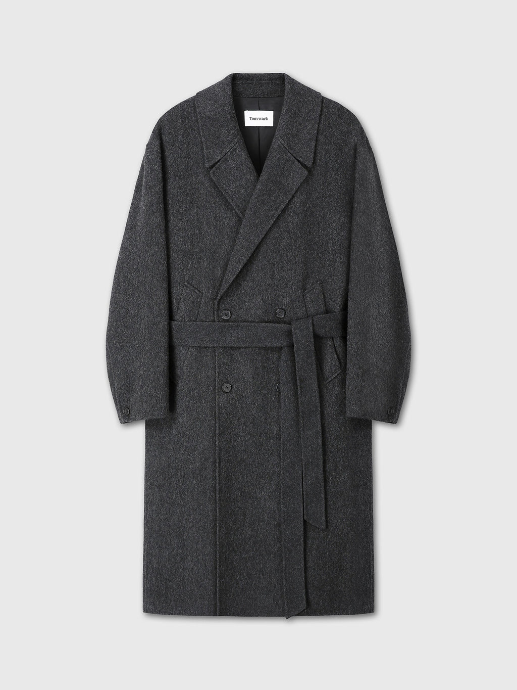 Tonywack - Hand-Made Wool Belted Double Coat (Melange Charcoal) product image 10 | TRAB K-Fashion Australia
