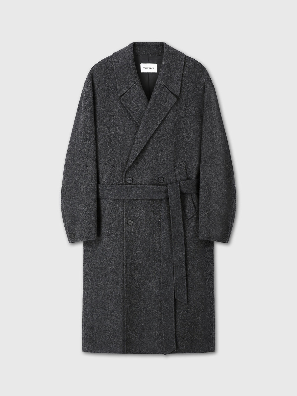 Tonywack - Hand-Made Wool Belted Double Coat (Melange Charcoal) product image 10 | TRAB K-Fashion Australia