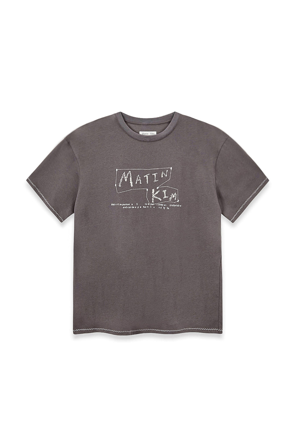 Matin Kim - Doodle Logo Graphic Top (Charcoal) product image 1 | TRAB K-Fashion Australia