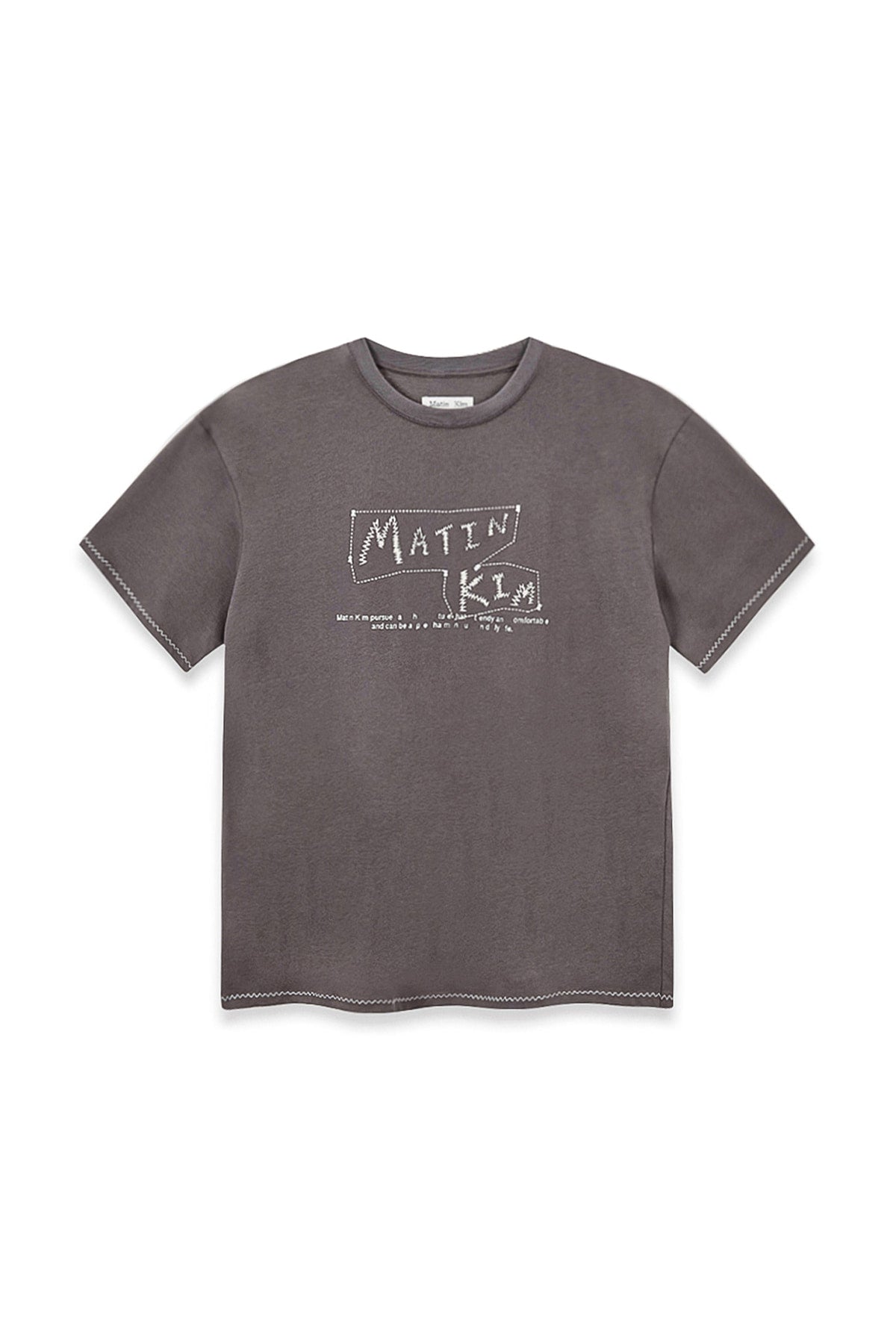 Matin Kim - Doodle Logo Graphic Top (Charcoal) product image 1 | TRAB K-Fashion Australia