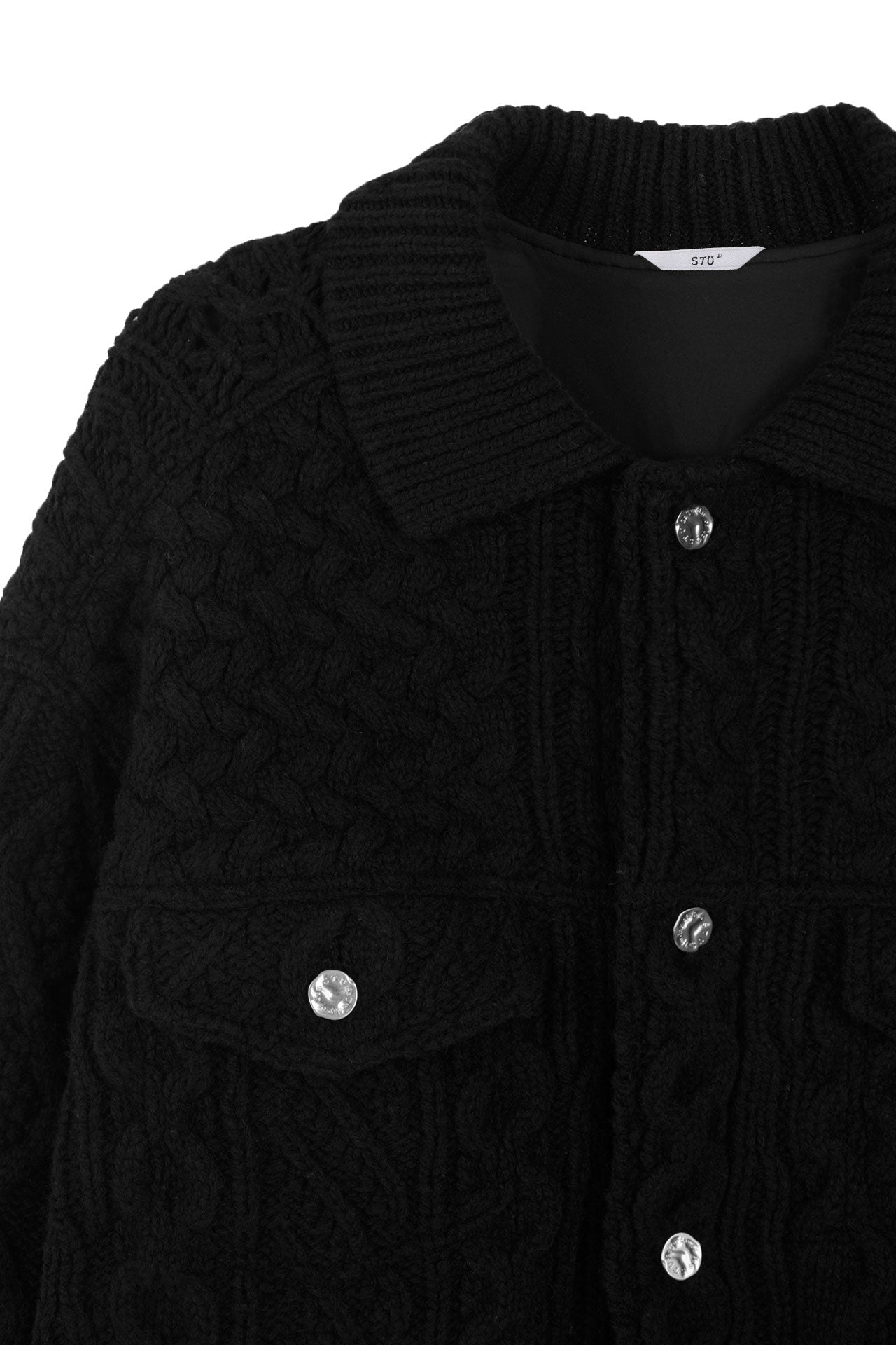 STU - Knit Trucker Jacket In (Black) product image 12 | TRAB K-Fashion Australia