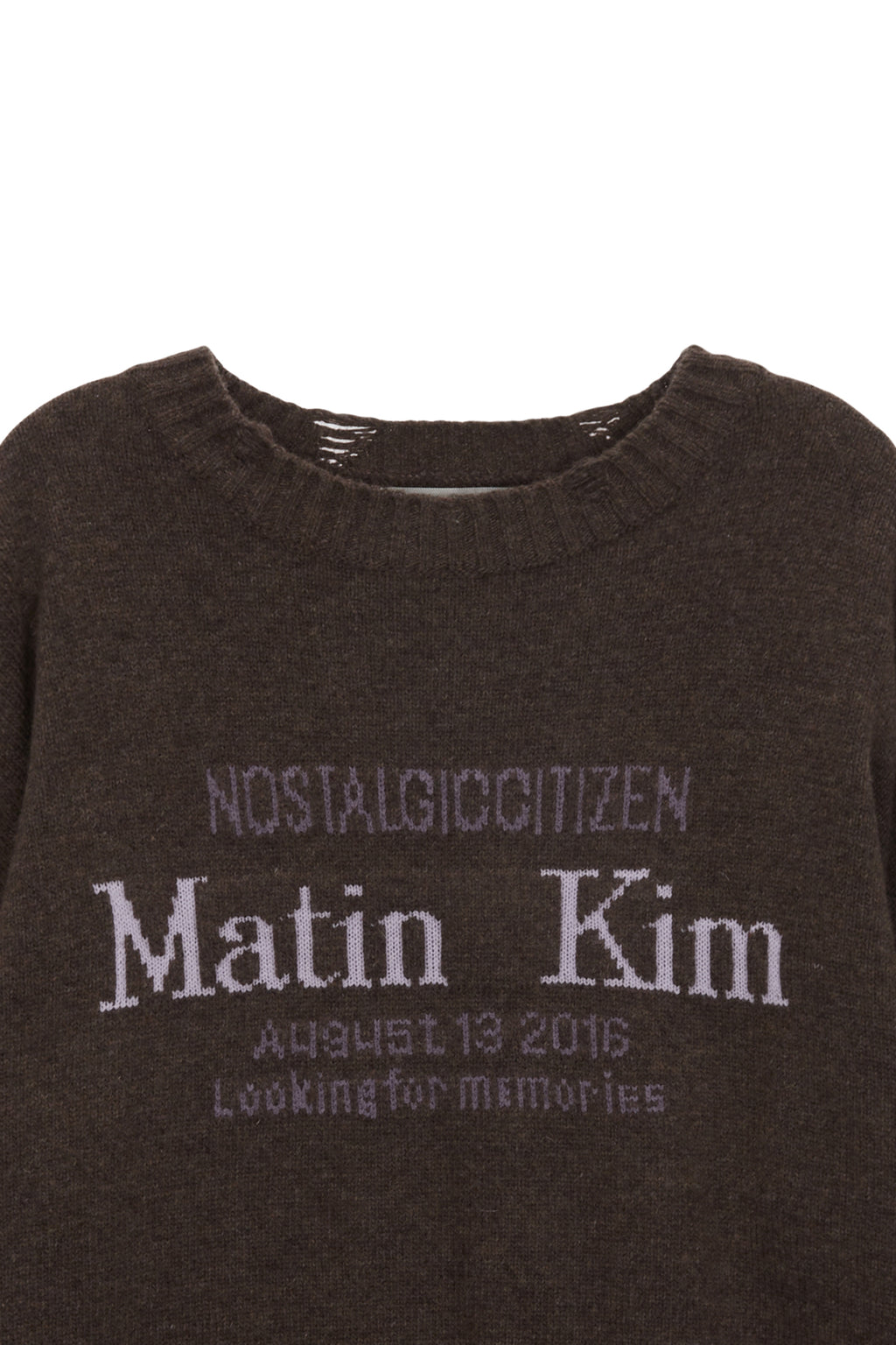 Matin Kim - Matin Sleeve Line Knit Pullover (Brown) product image 3 | TRAB K-Fashion Australia
