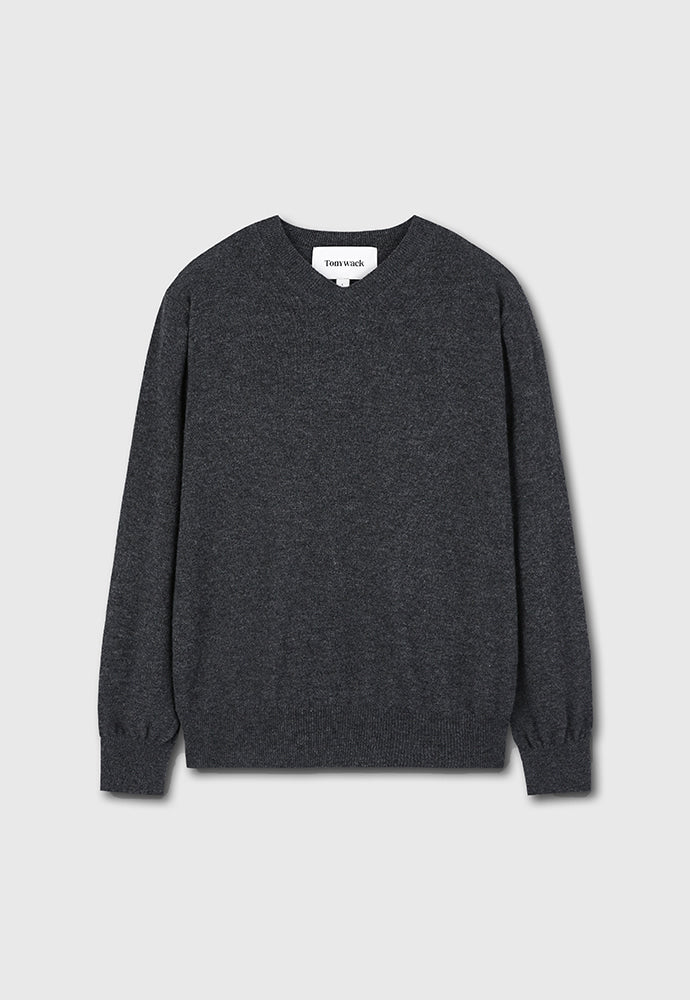 Tonywack - Pure Cashmere V-Neck Sweater (Charcoal) product image 6 | TRAB K-Fashion Australia
