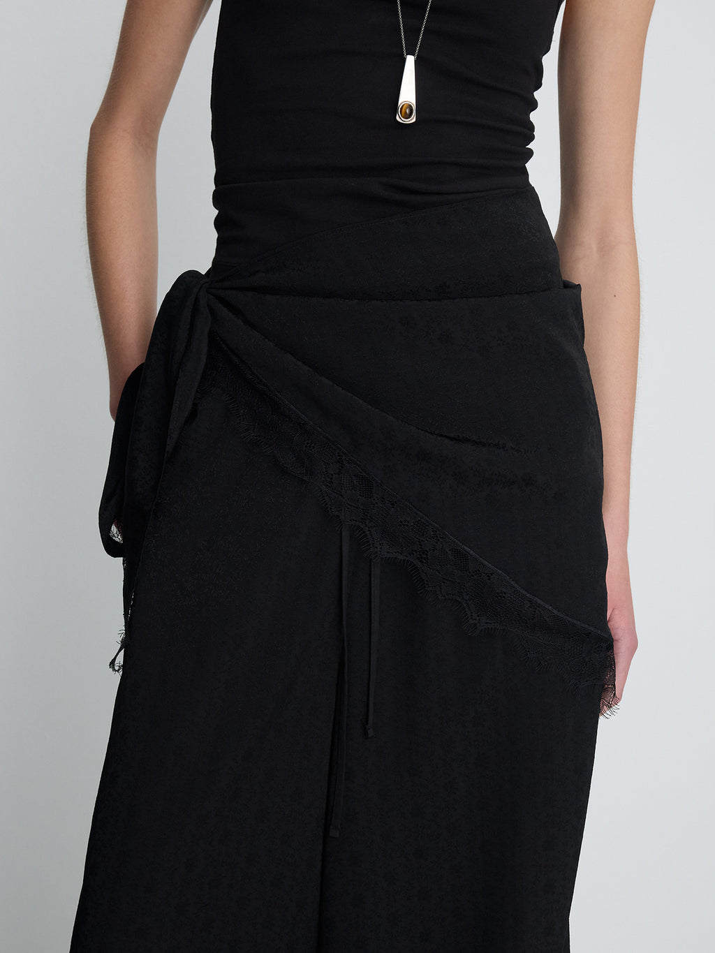 Tonywack - Jacquard Wrap Loose Fit Pants (Black) product image 8 | TRAB K-Fashion Australia