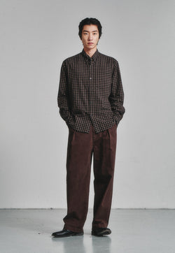 Art if acts - Gingham Check Oxford Shirt (Vintage Wood) product image 1 | TRAB K-Fashion Australia