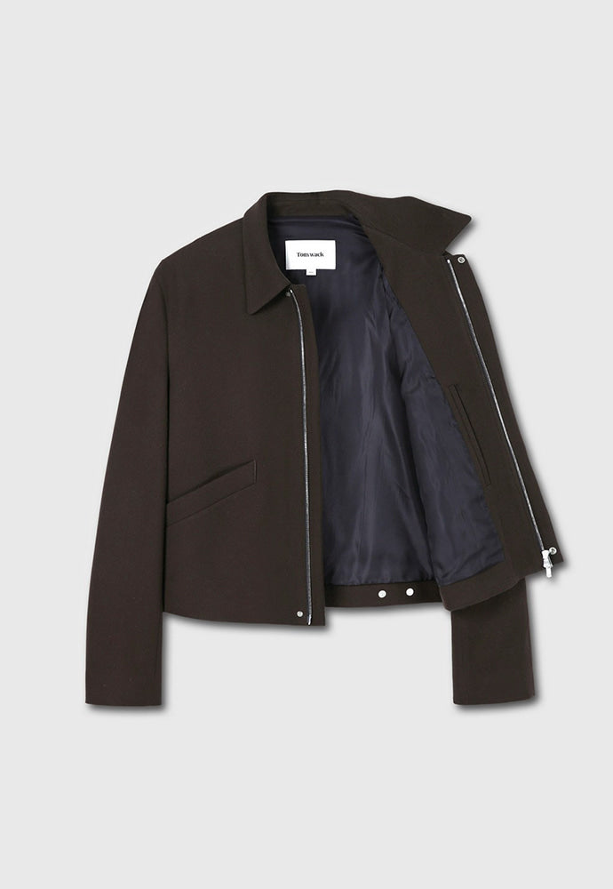 Tonywack - Virgin Wool Cropped Blouson Jacket (Dark Brown) product image 9 | TRAB K-Fashion Australia