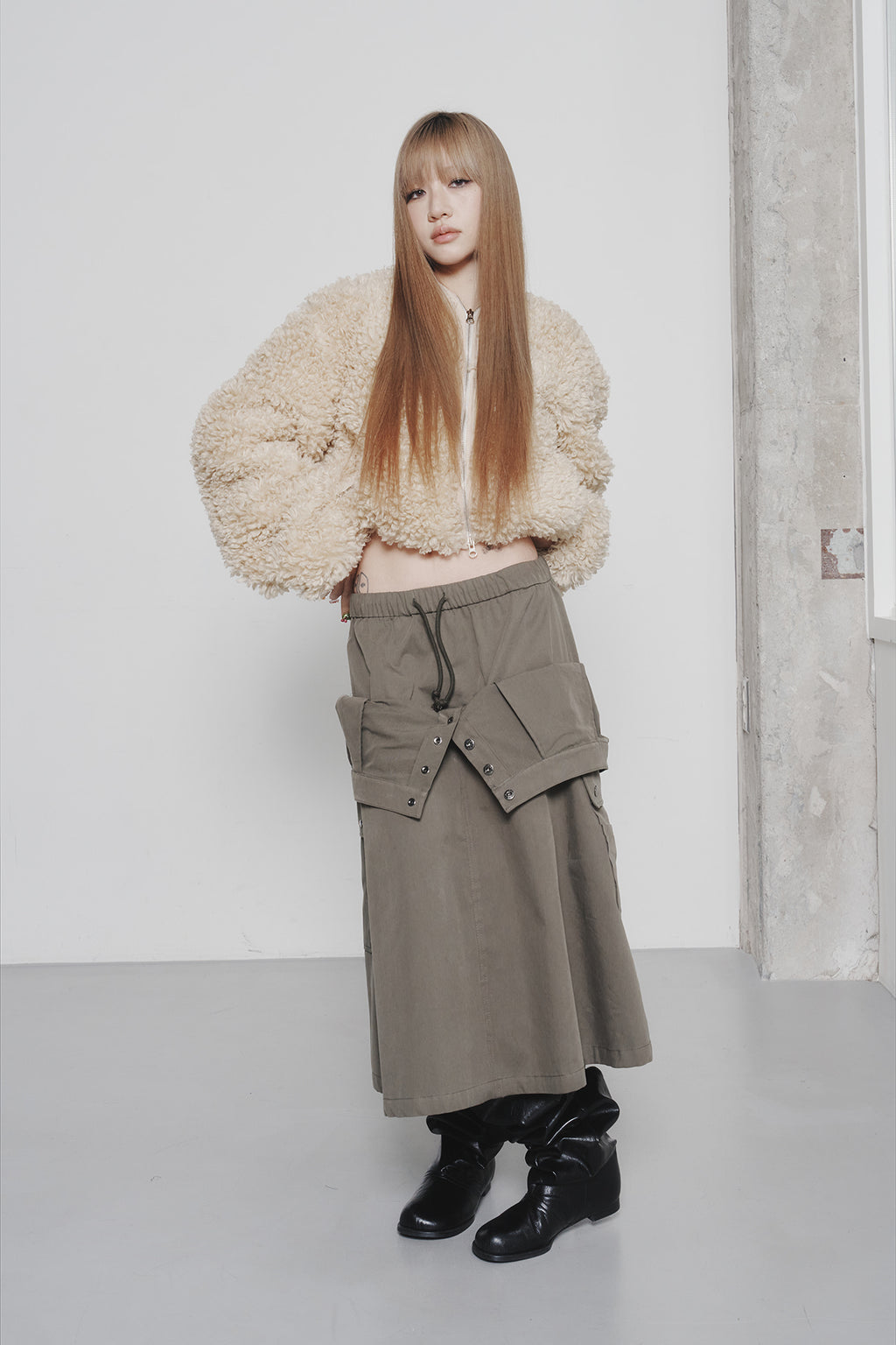 Deinet - Faux Fur Hood Jacket (Beige) product image 7 | TRAB K-Fashion Australia