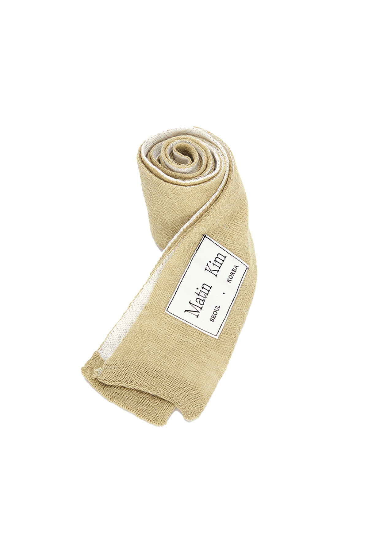 Matin Kim - Two Tone Lettering Muffler (Khaki) product image 4 | TRAB K-Fashion Australia