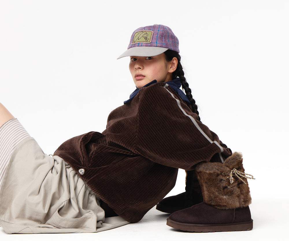 Coyseio - Velour Zip-Up Hoodie (Brown) product image 2 | TRAB K-Fashion Australia