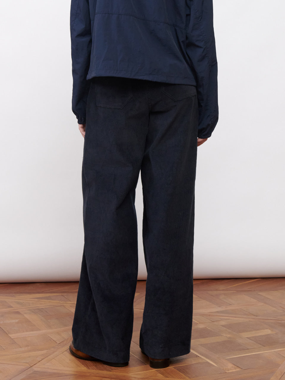 Kijun - Corduroy Wide Tuck Pants (Navy) product image 3 | TRAB K-Fashion Australia