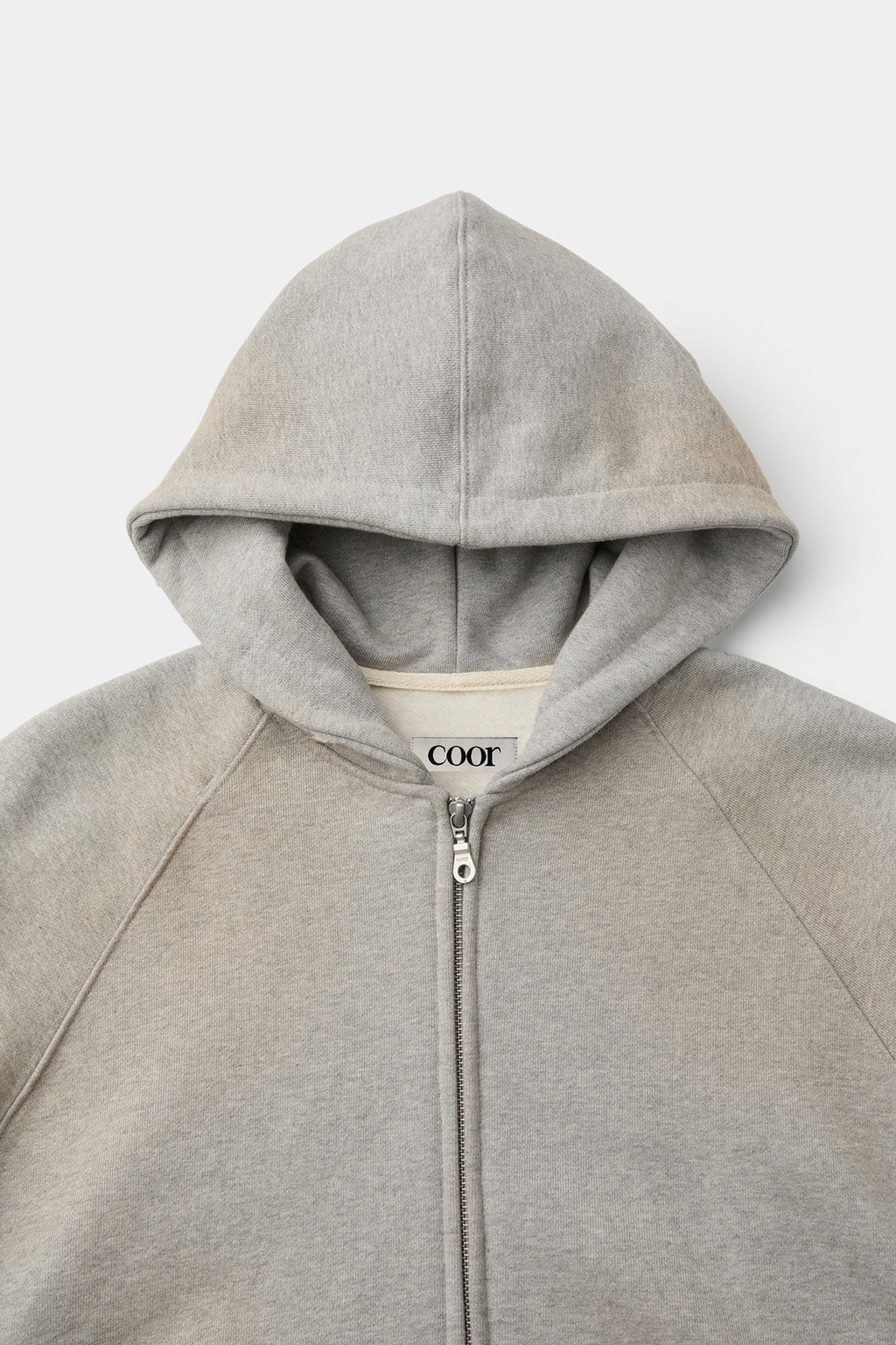 Coor - Washed Raglan Hoodie Sweat Zip Up (Melange Gray) product image 5 | TRAB K-Fashion Australia