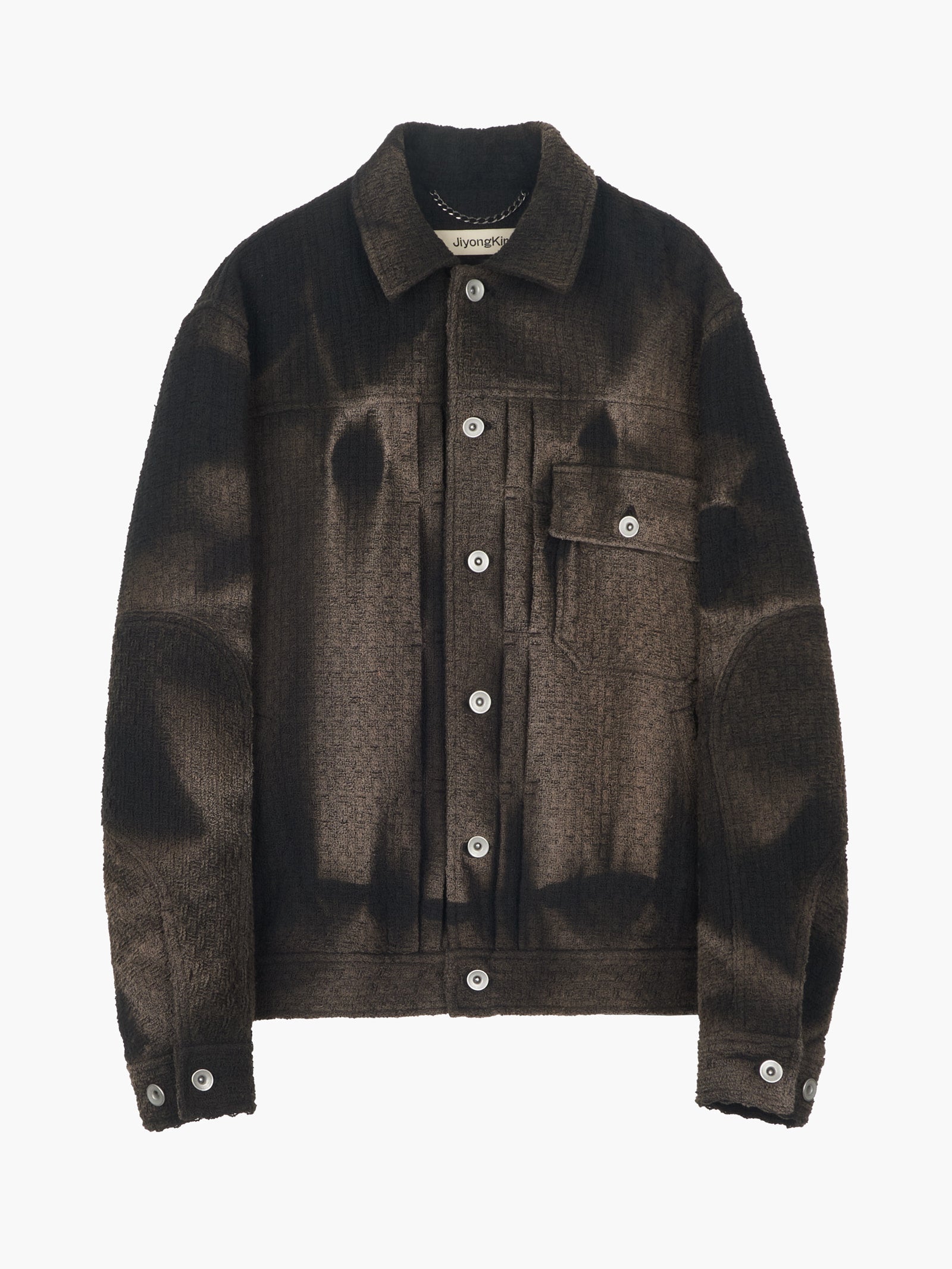 Jiyong Kim - Sun-Bleached Tweed Trucker Jacket (Black) product image 9 | TRAB K-Fashion Australia