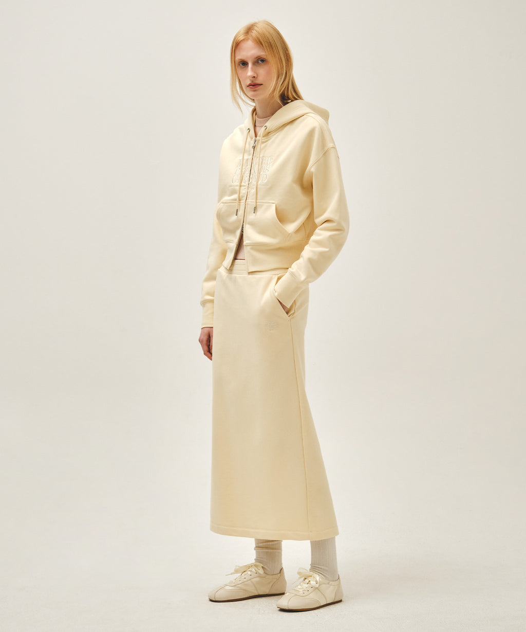 Marithe & Francois Girbaud - Classic Logo Sweat Long Skirt (Butter) product image 4 | TRAB K-Fashion Australia