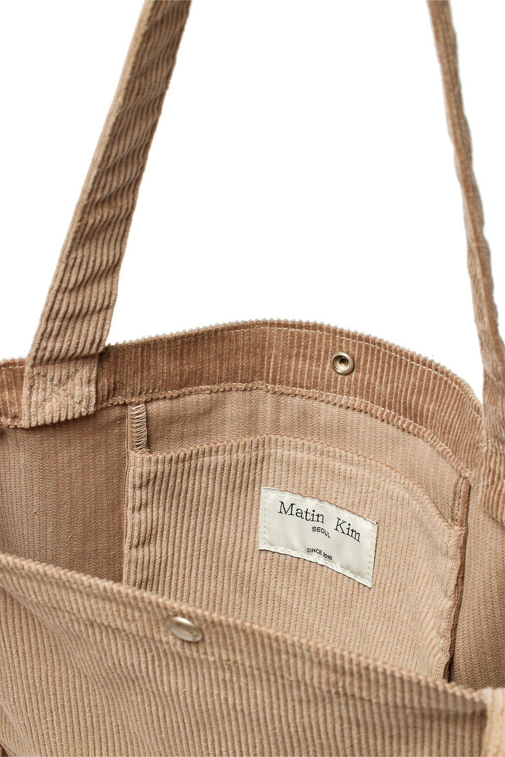 Matin Kim - Matin Corduroy Middle Ecobag (Khaki Grey) product image 3 | TRAB K-Fashion Australia