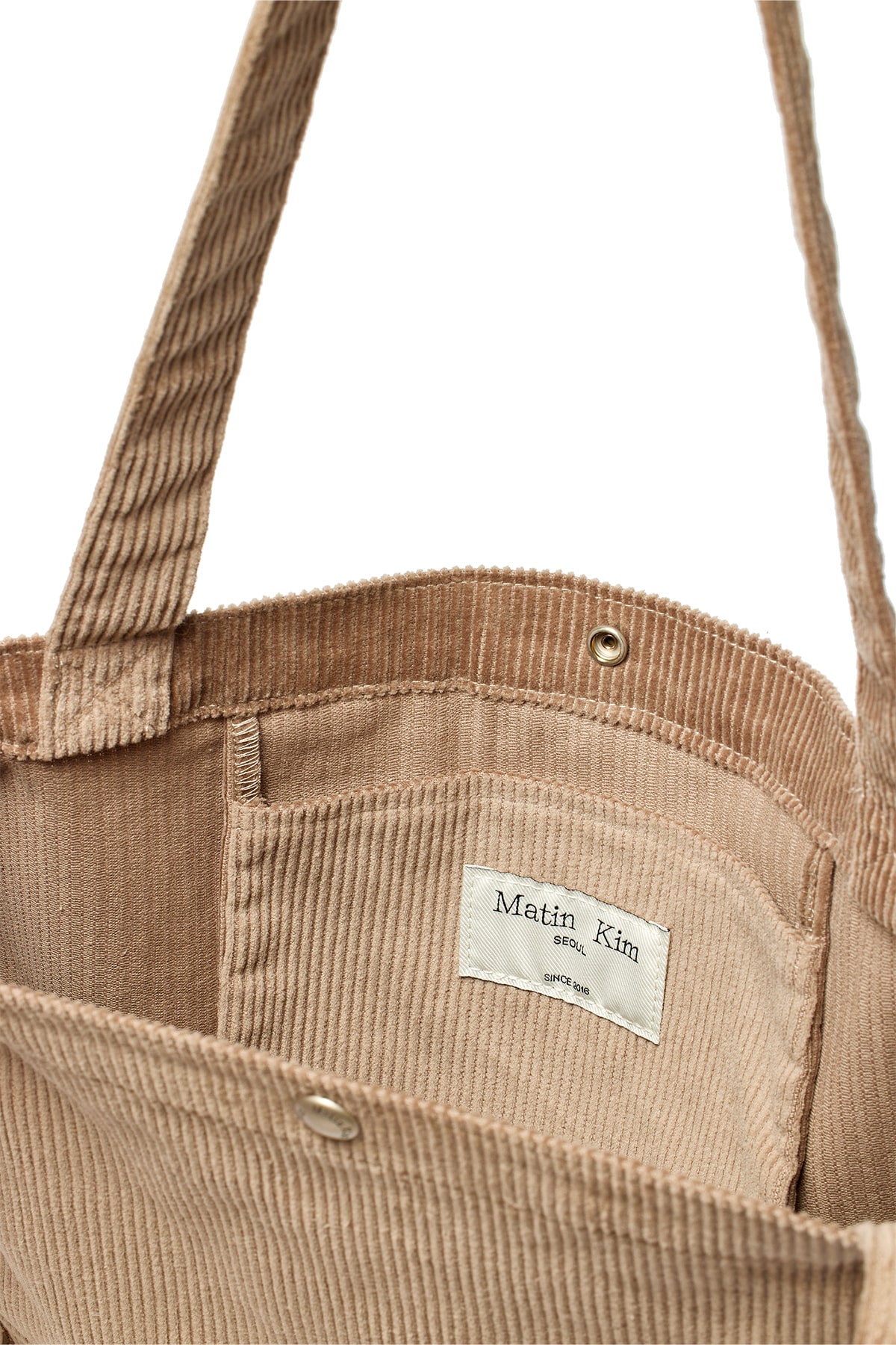 Matin Kim - Matin Corduroy Middle Ecobag (Khaki Grey) product image 3 | TRAB K-Fashion Australia