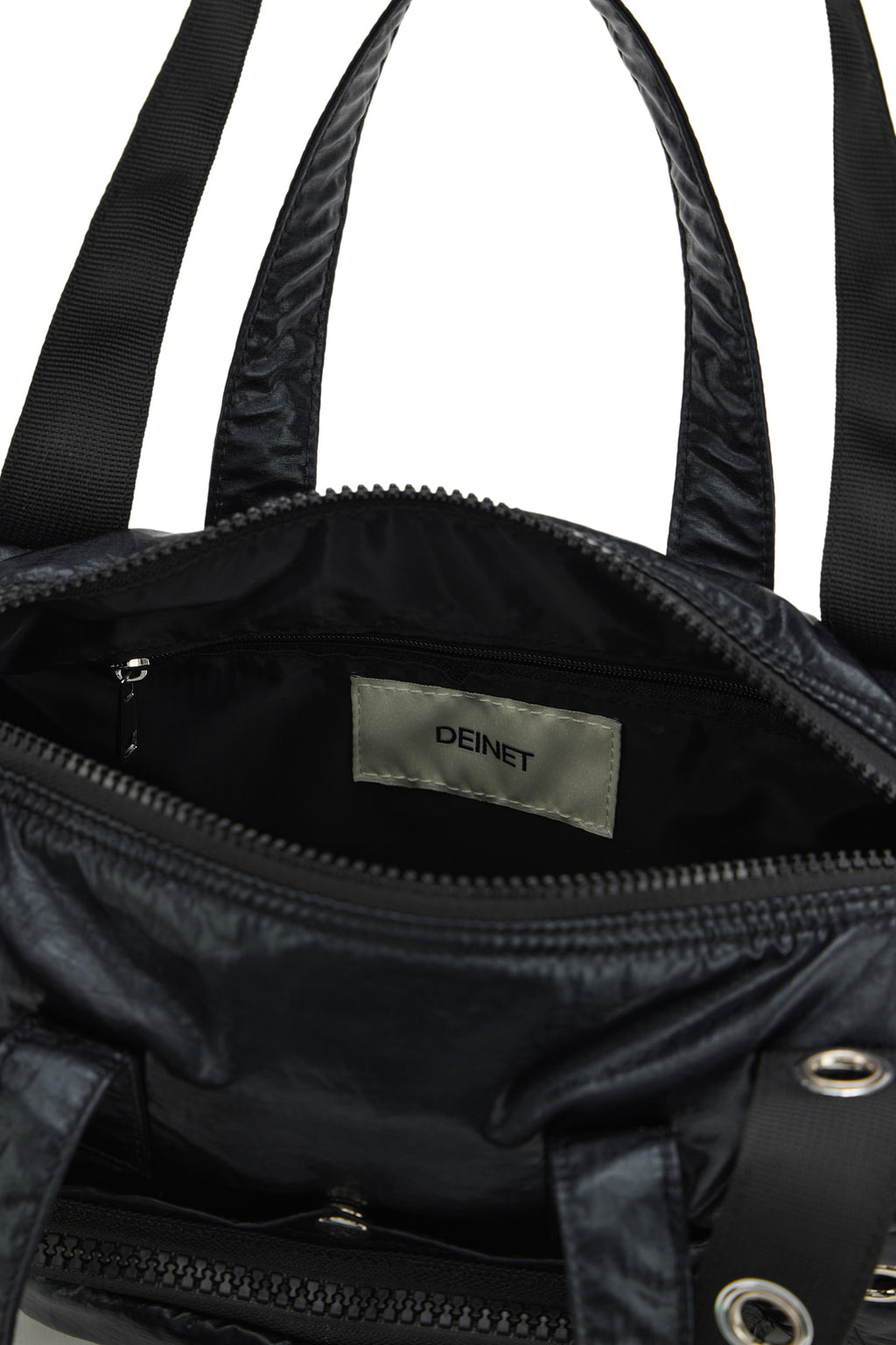 Deinet - Eyelet Glossy Mini Duffle Bag (Black) product image 15 | TRAB K-Fashion Australia