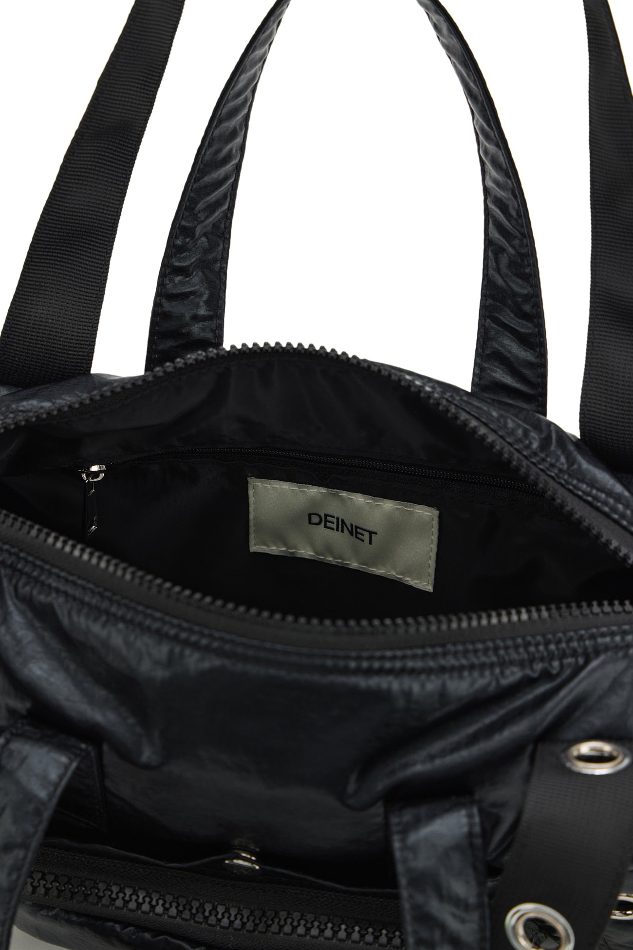 Deinet - Eyelet Glossy Mini Duffle Bag (Black) product image 15 | TRAB K-Fashion Australia