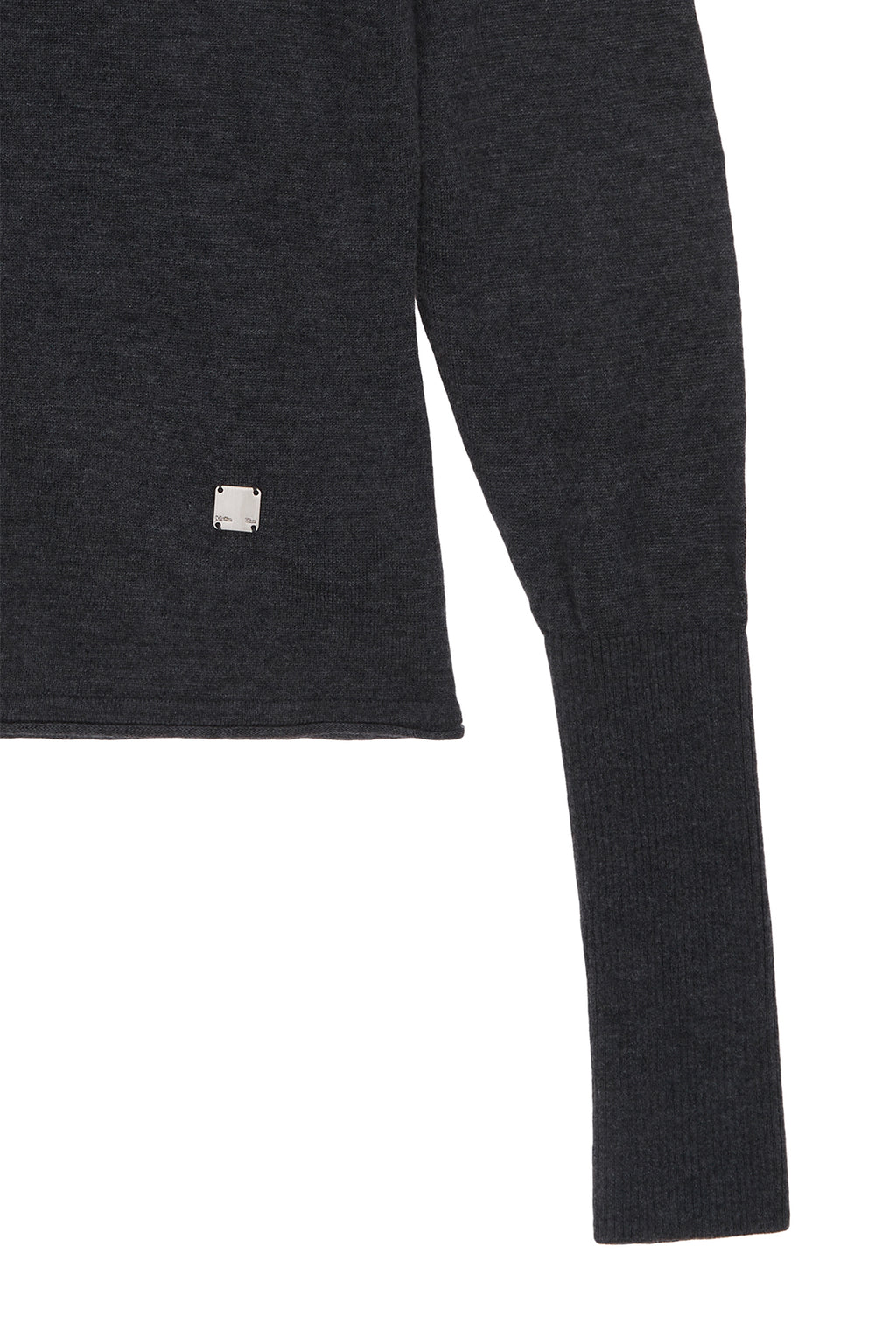 Matin Kim - Plain Slim Knit Hoody (Charcoal) product image 4 | TRAB K-Fashion Australia