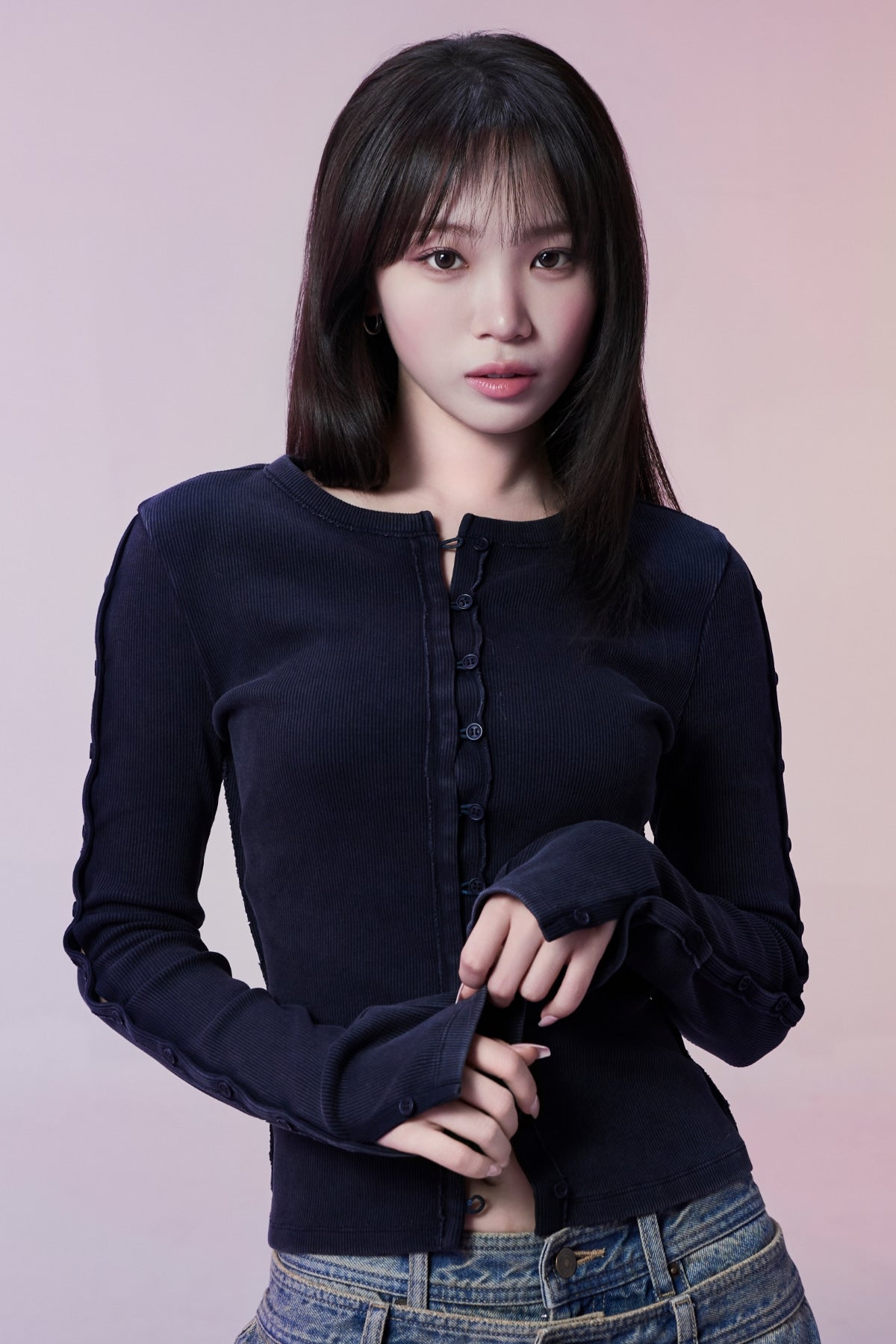 Matin Kim - Washed Rib Button Detail Top (Charcoal) product image 1 | TRAB K-Fashion Australia