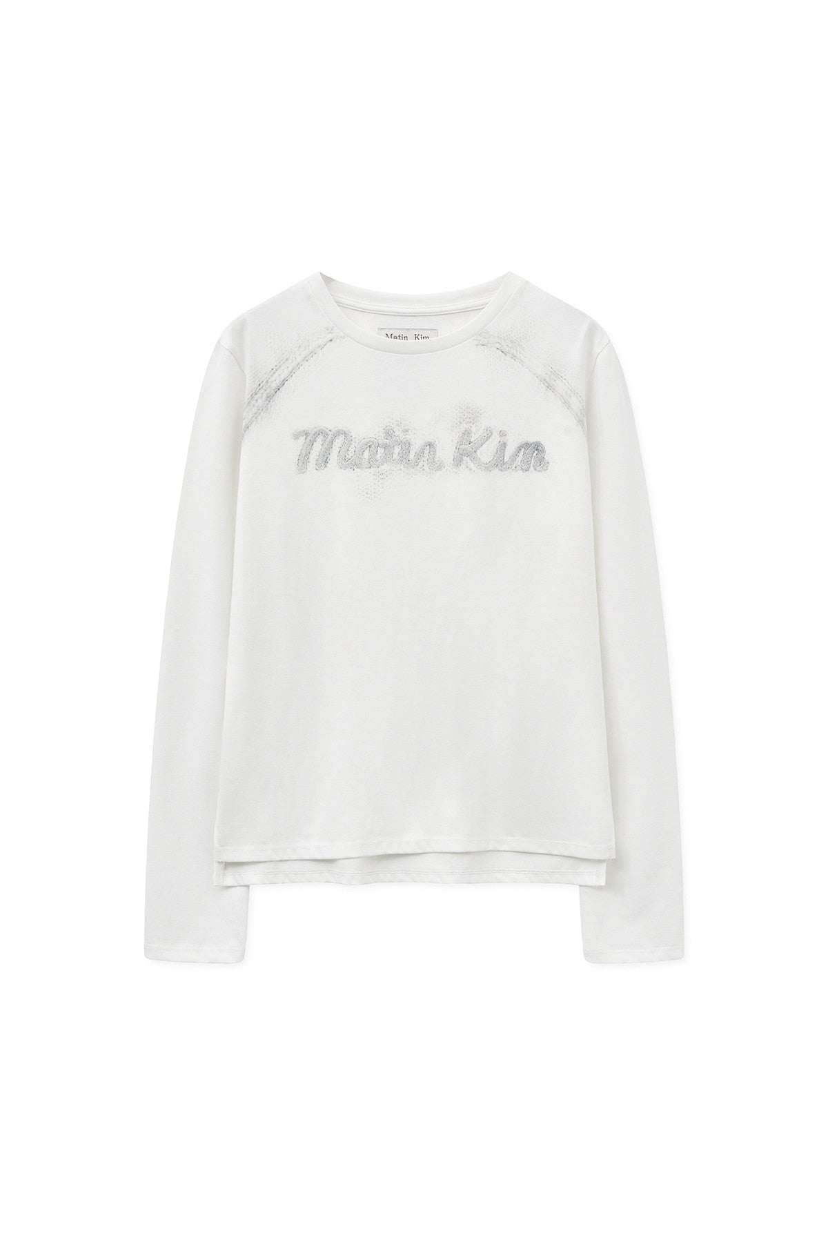 Matin Kim - Lettering Graphic Long Sleeve Top (White) product image 1 | TRAB K-Fashion Australia