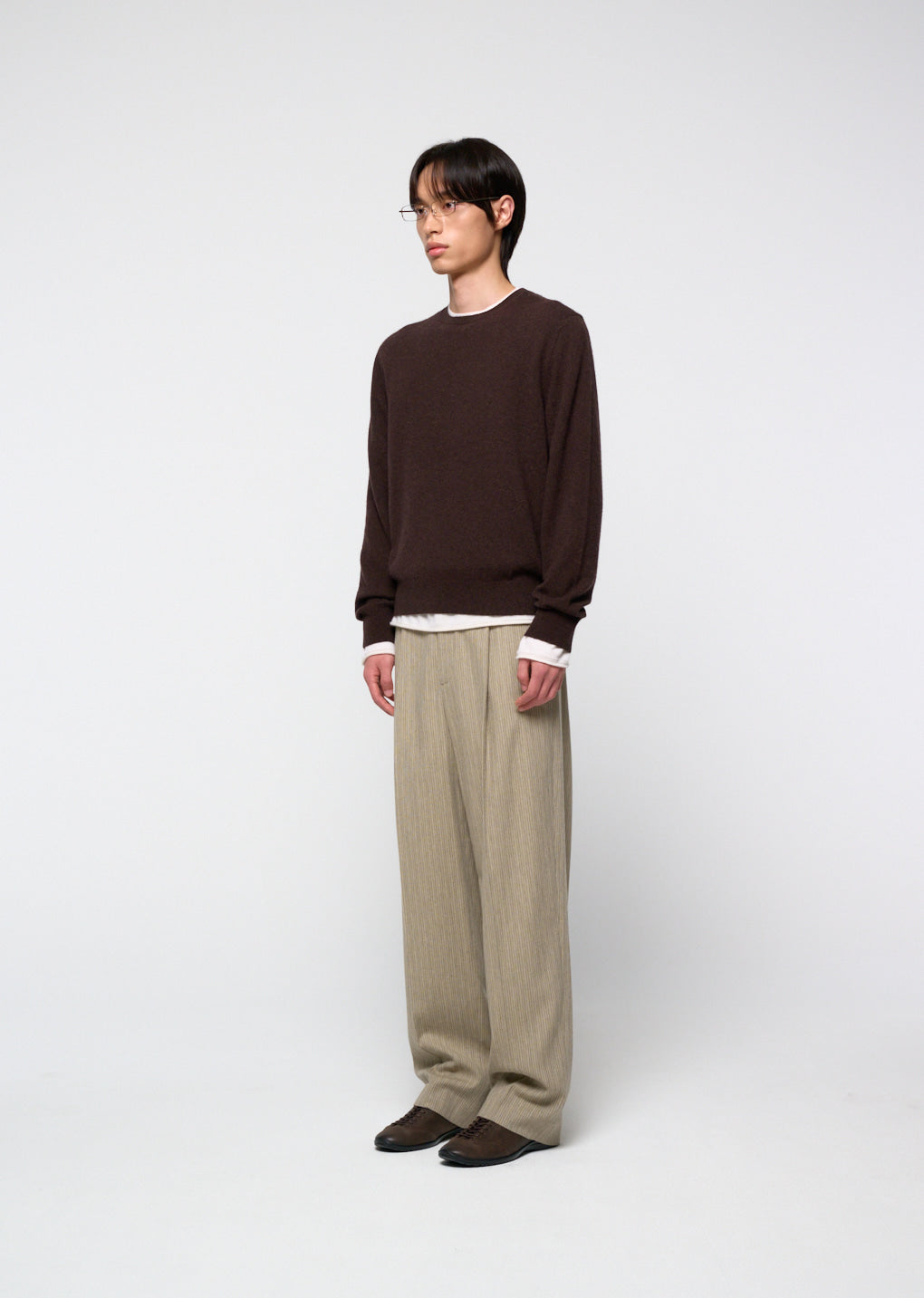 Amomento - Cashmere Crewneck Knit (Brown) product image 3 | TRAB K-Fashion Australia