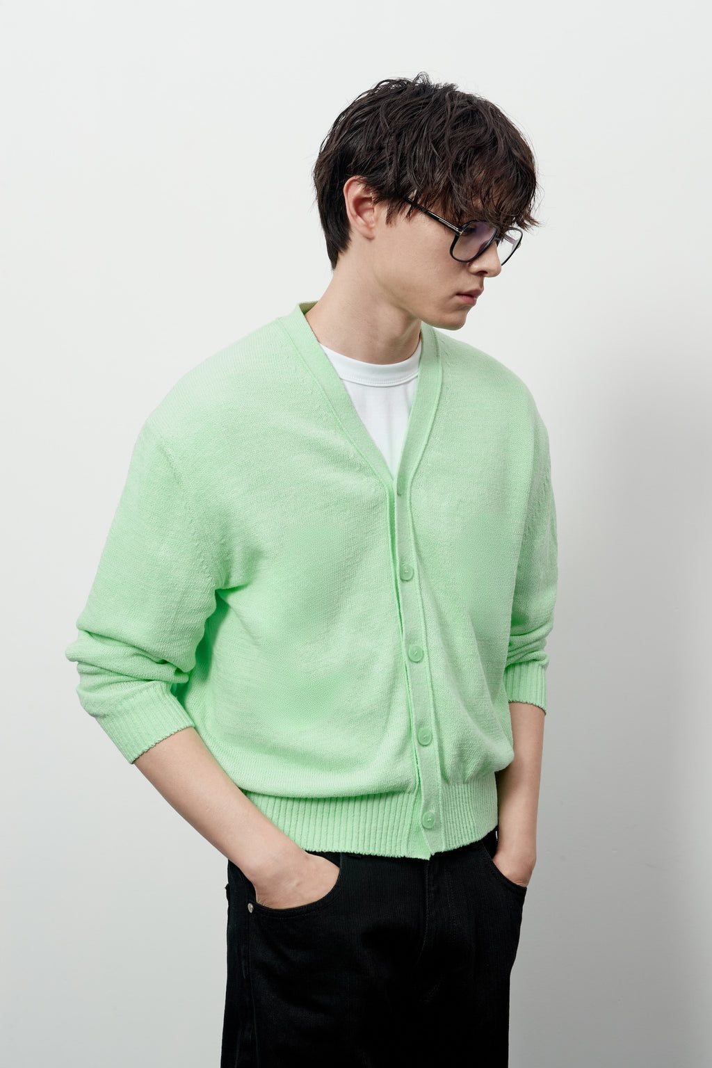 Stu - V- Neck Light Cardigan (Mint) product image 16 | TRAB K-Fashion Australia