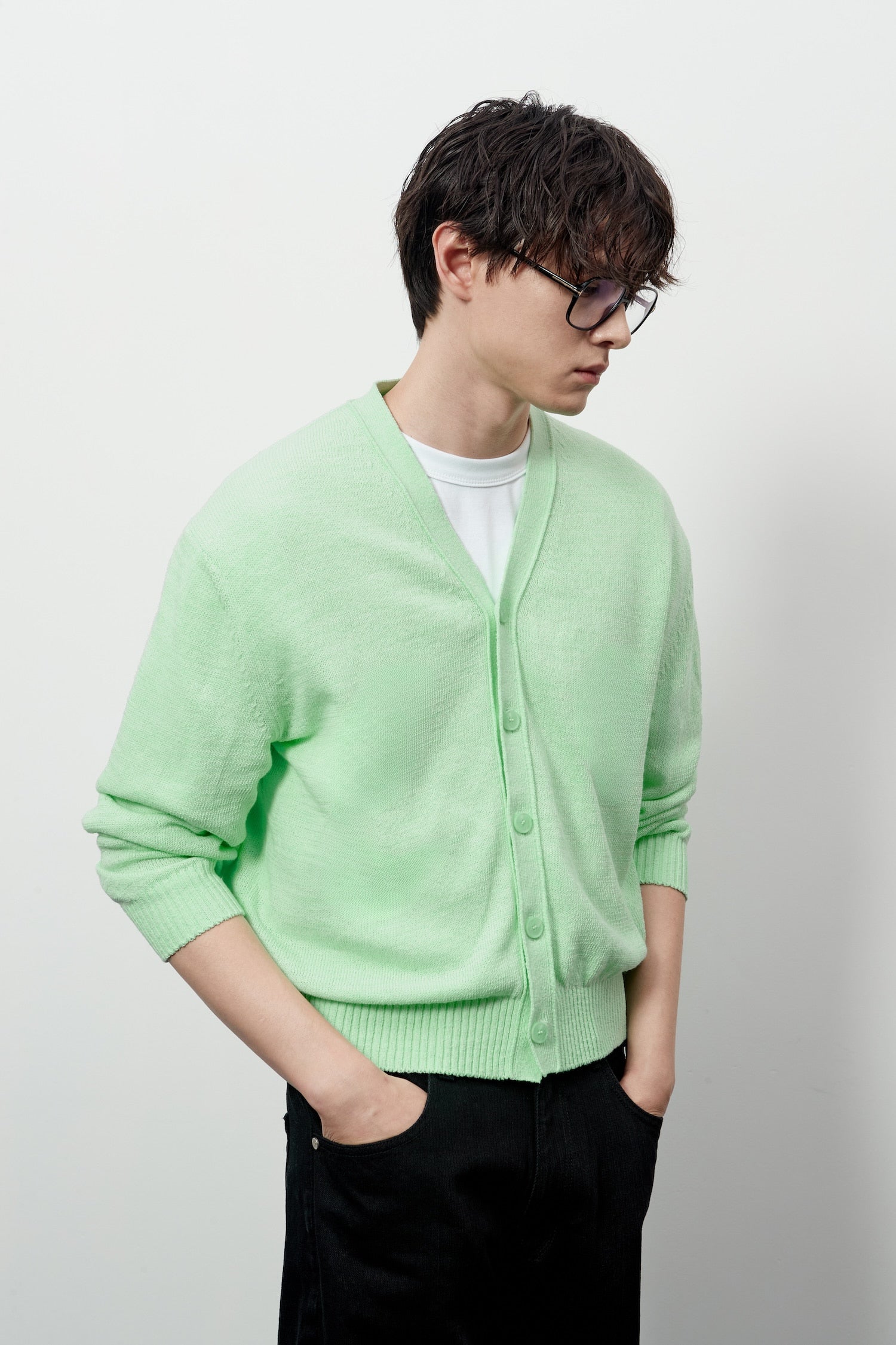 Stu - V- Neck Light Cardigan (Mint) product image 16 | TRAB K-Fashion Australia