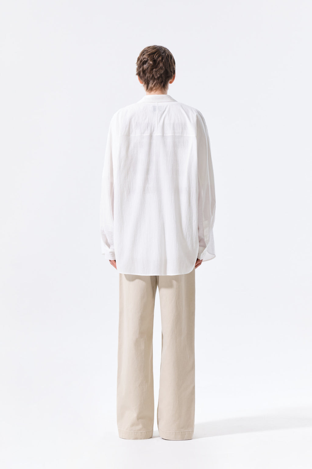 Matin Kim - Mixed Panel Over Fit Shirt (White) product image 13 | TRAB K-Fashion Australia