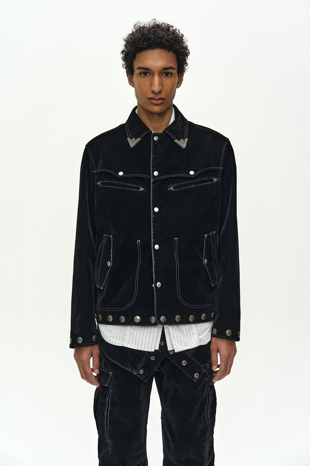 Andersson Bell - Atlanta Flock Velvet Jacket (black) (Black) product image 8 | TRAB K-Fashion Australia