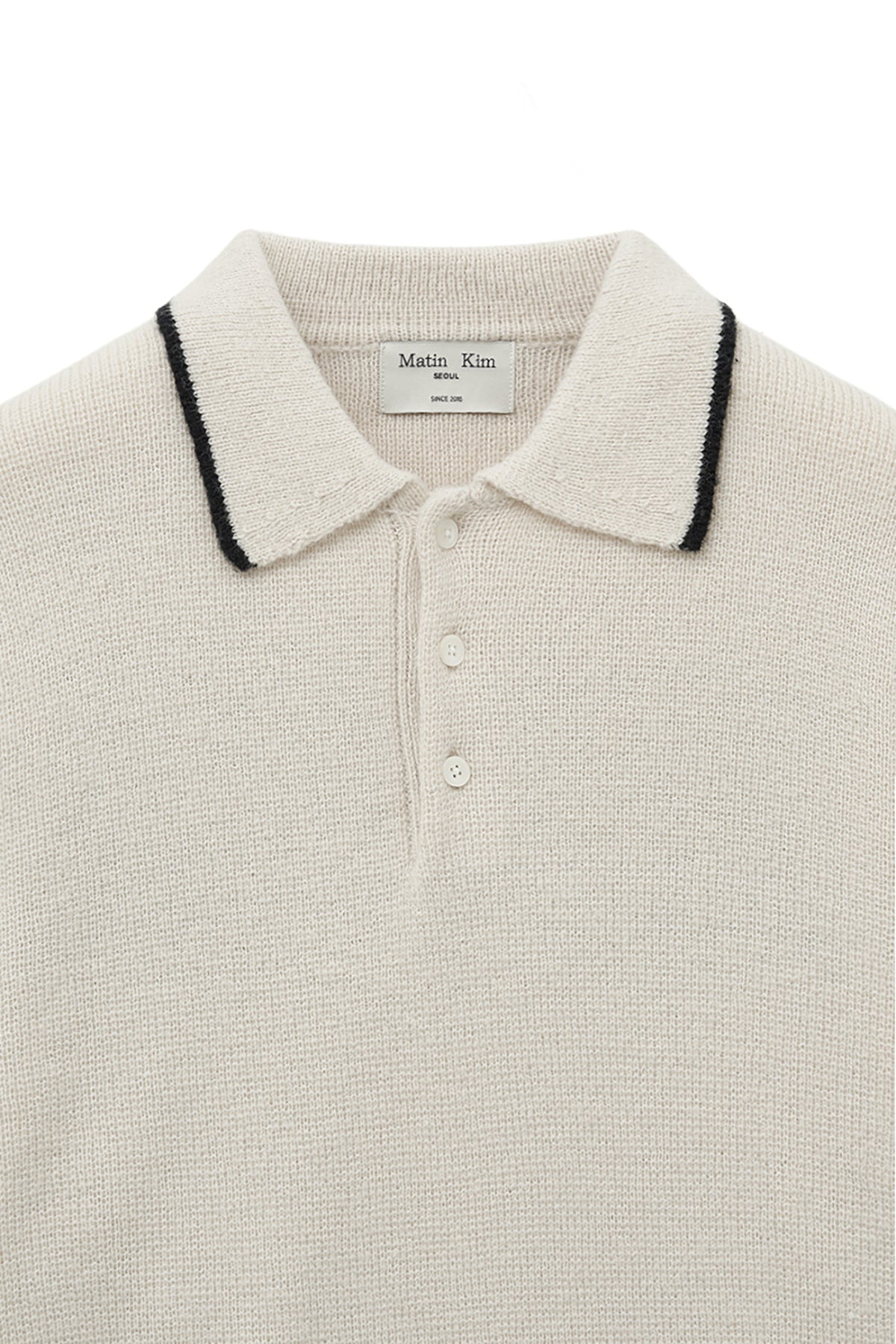 Matin Kim - Back Logo Collar Knit Top (Ivory) product image 4 | TRAB K-Fashion Australia