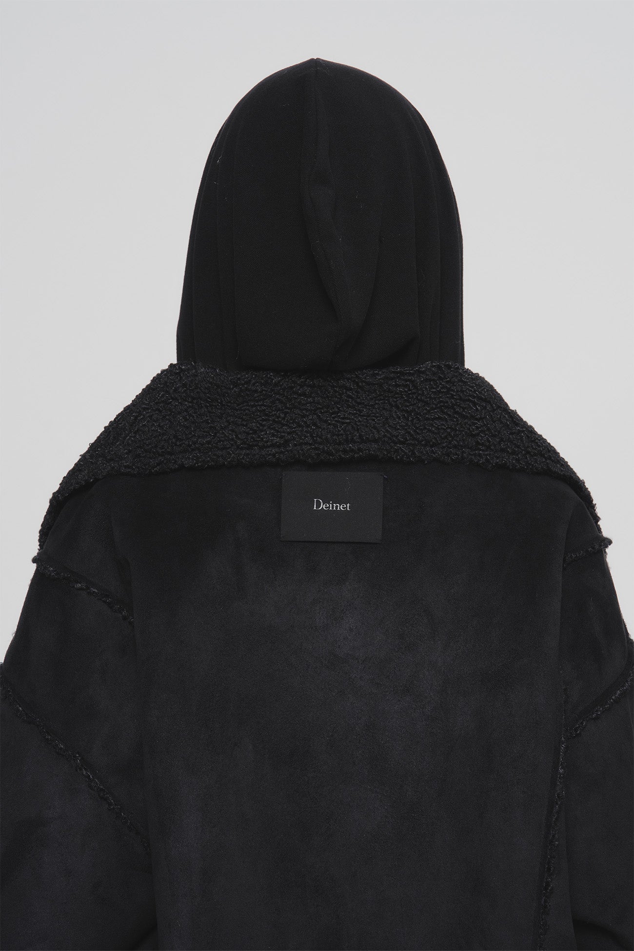 Deinet - Button Up Belted Shearling Jacket (Black) product image 14 | TRAB K-Fashion Australia
