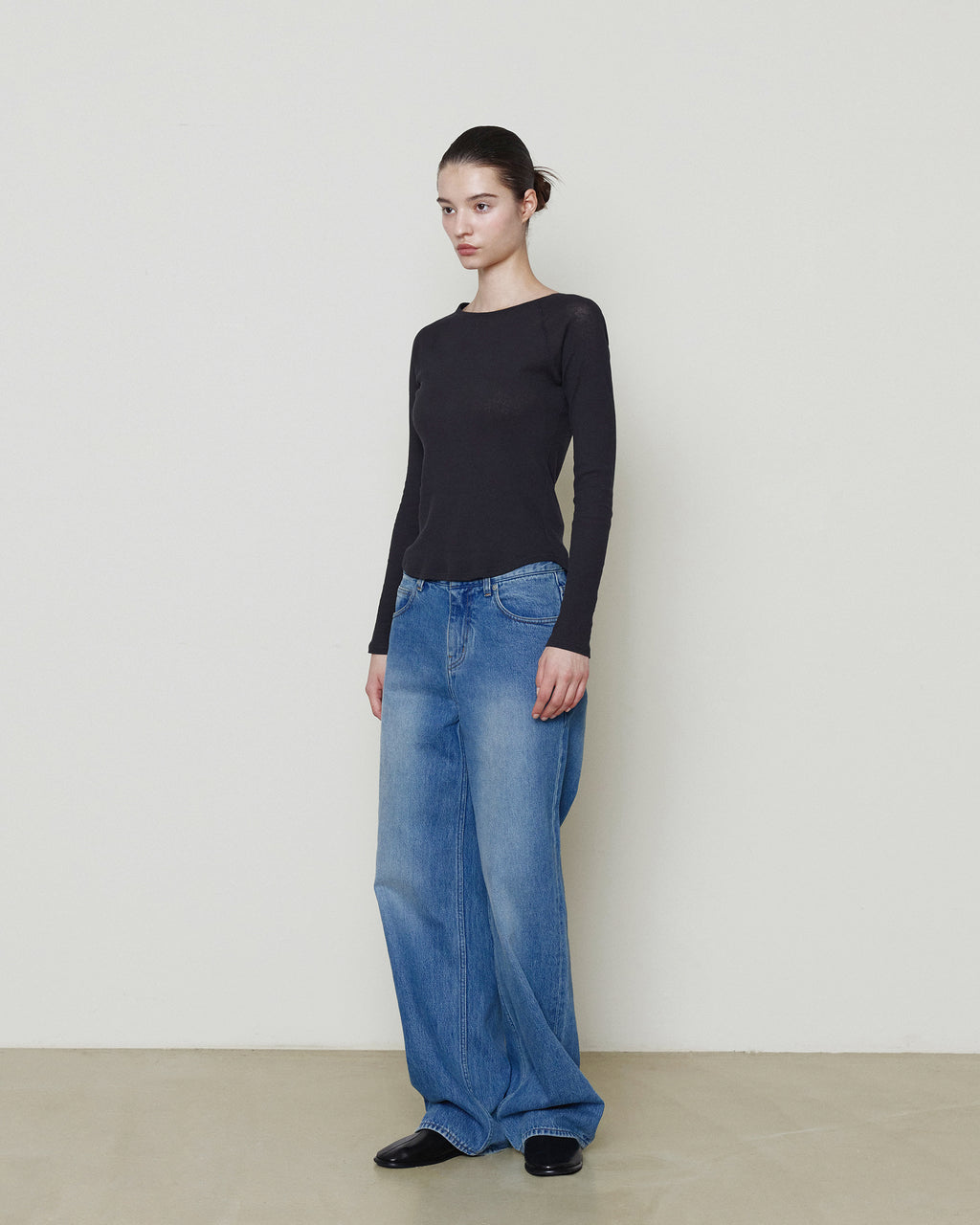 Brownyard - Low Rise Wide Denim (Blue) product image 2 | TRAB K-Fashion Australia