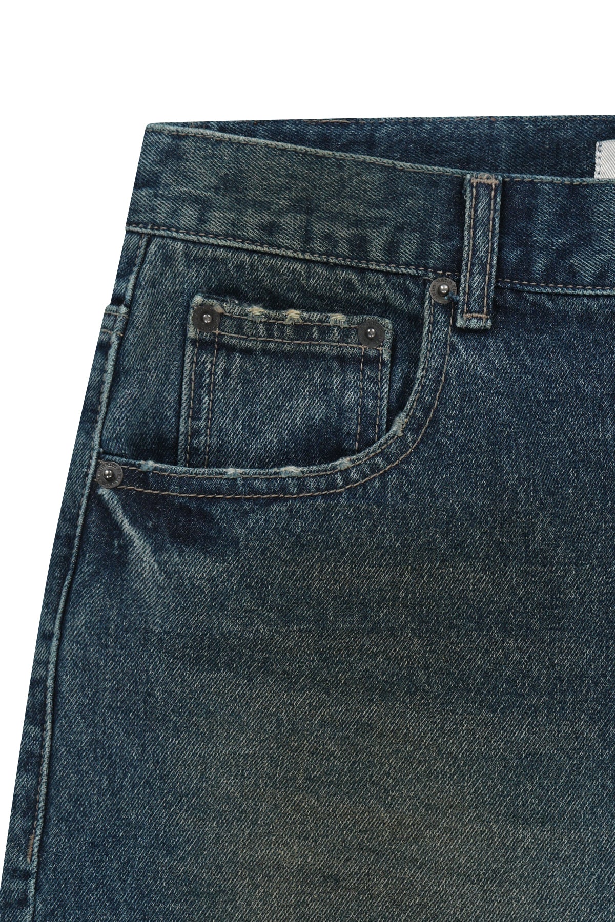 Matin Kim - Carpenter Bermuda Denim Pants (Blue) product image 4 | TRAB K-Fashion Australia