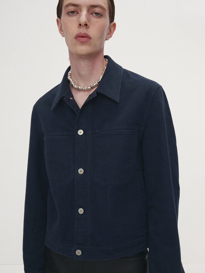 Tonywack - Moleskin Cotton Trucker Jacket (Navy) product image 6 | TRAB K-Fashion Australia