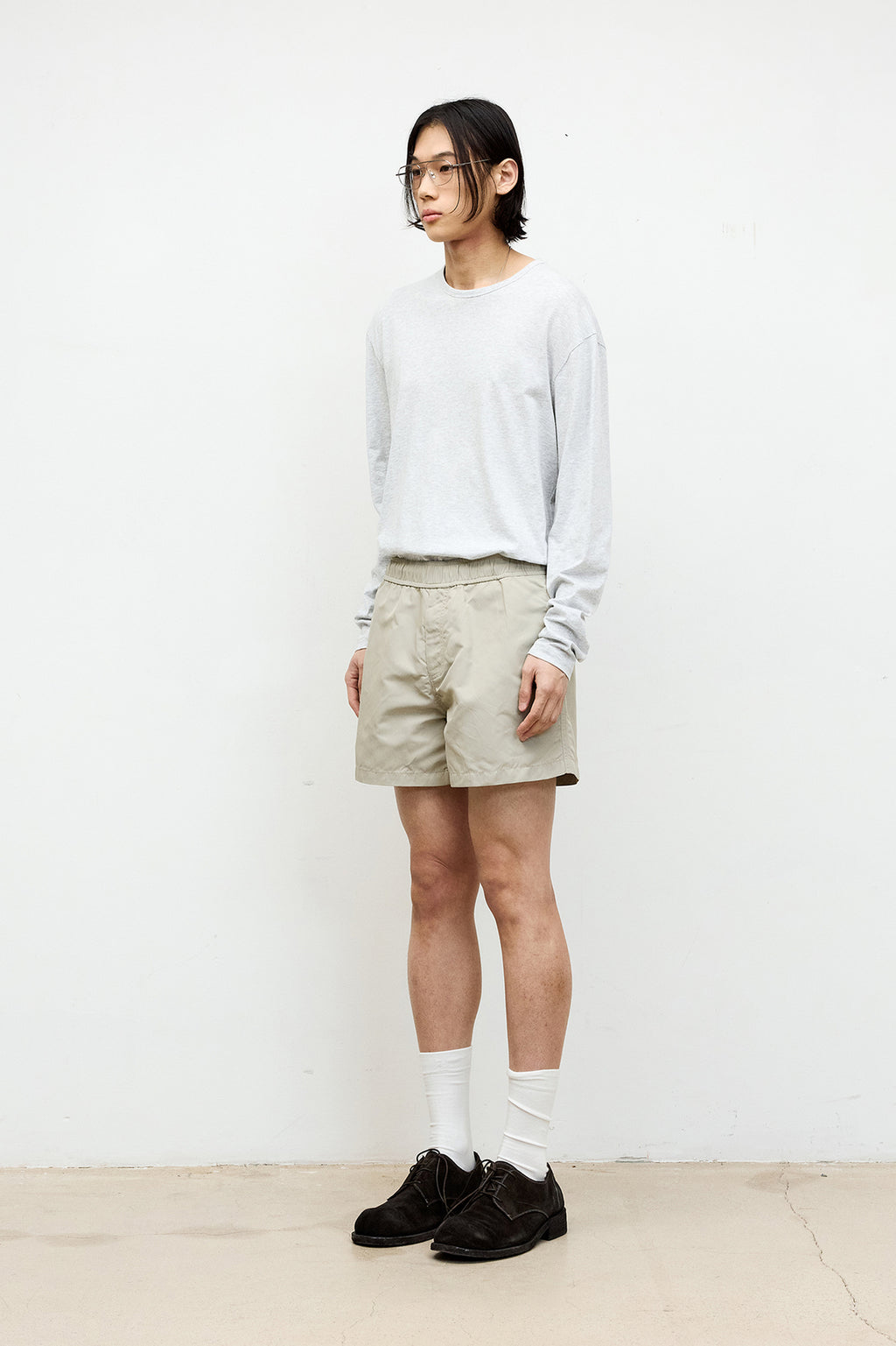 Coor - Lightweight Fingerhole Long Sleeve (Melange Light Gray) product image 3 | TRAB K-Fashion Australia