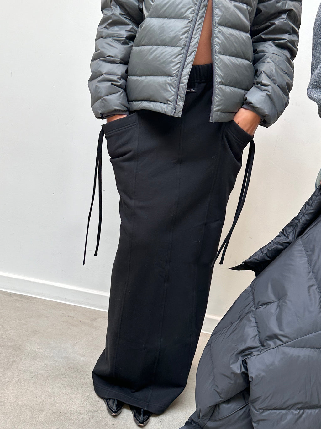 Matin Kim - Washed String Cargo Sweatskirt (Black) product image 6 | TRAB K-Fashion Australia