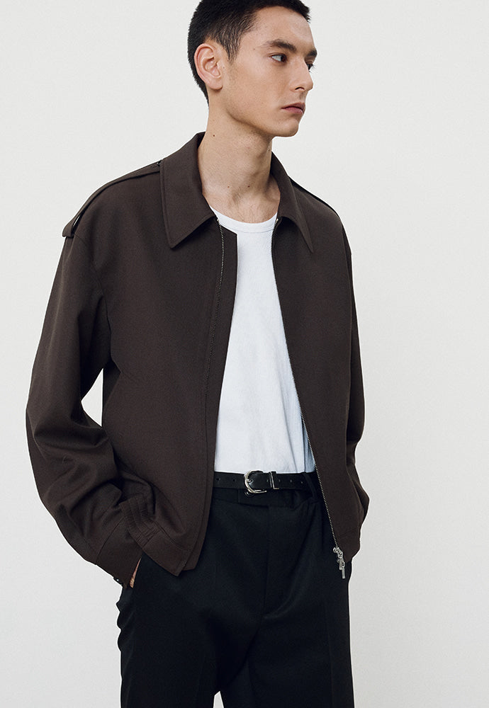 Tonywack - Wool Twill Epaulet Blouson (Brown) product image 4 | TRAB K-Fashion Australia